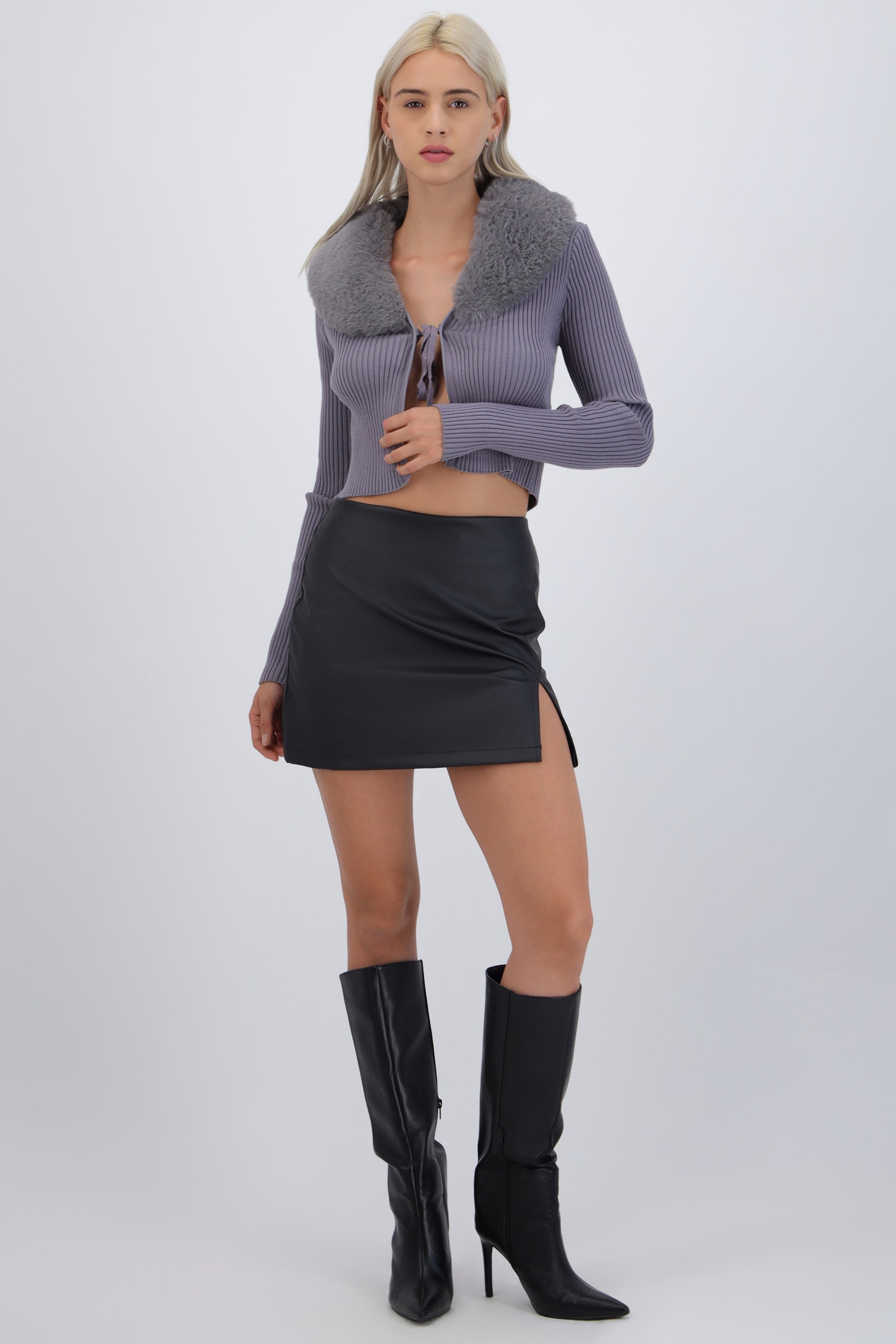 Falda Mini Efecto Piel