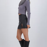 Falda Mini Efecto Piel