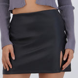Falda Mini Efecto Piel