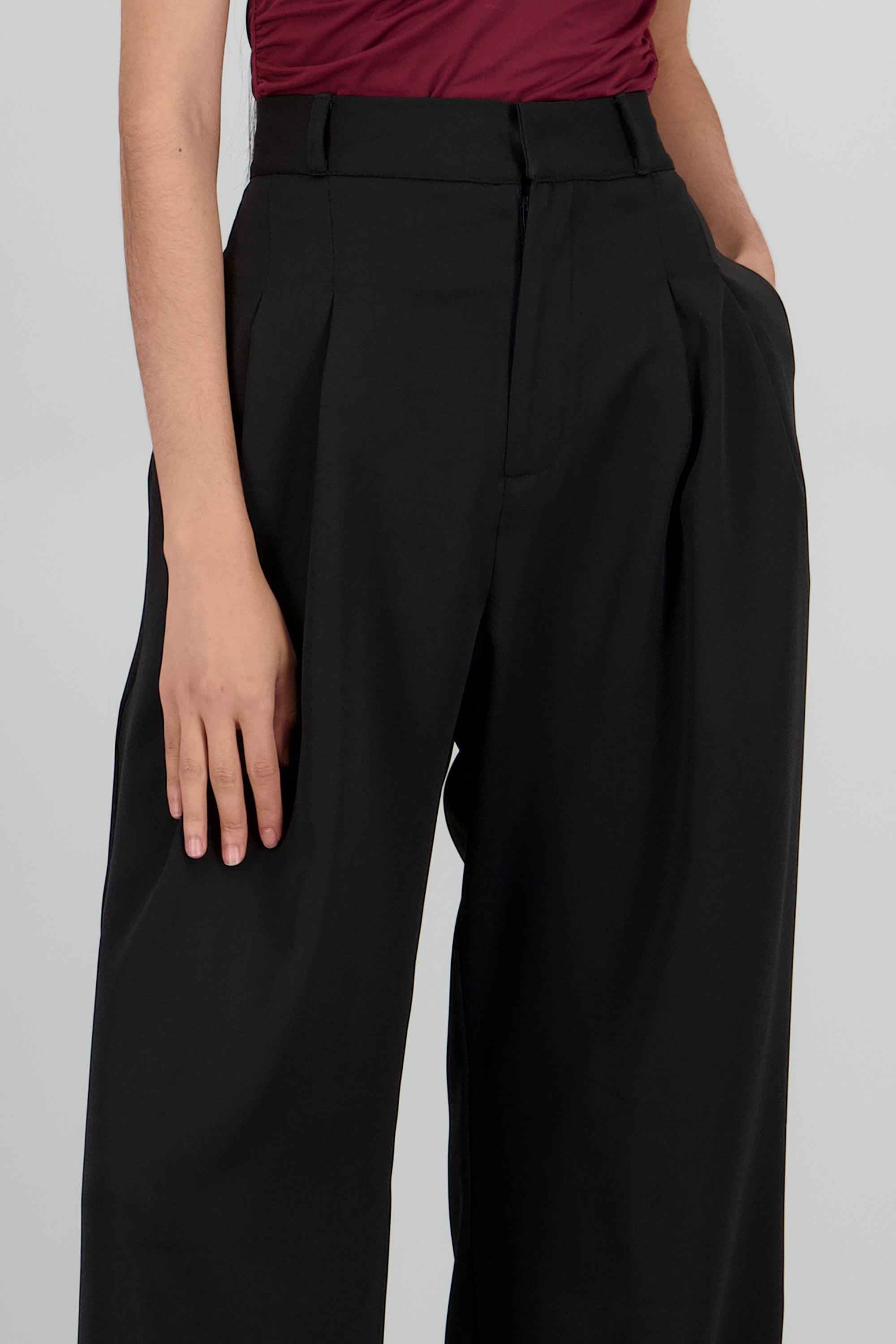 Pantalon Wide Leg Cintura Alta NEGRO