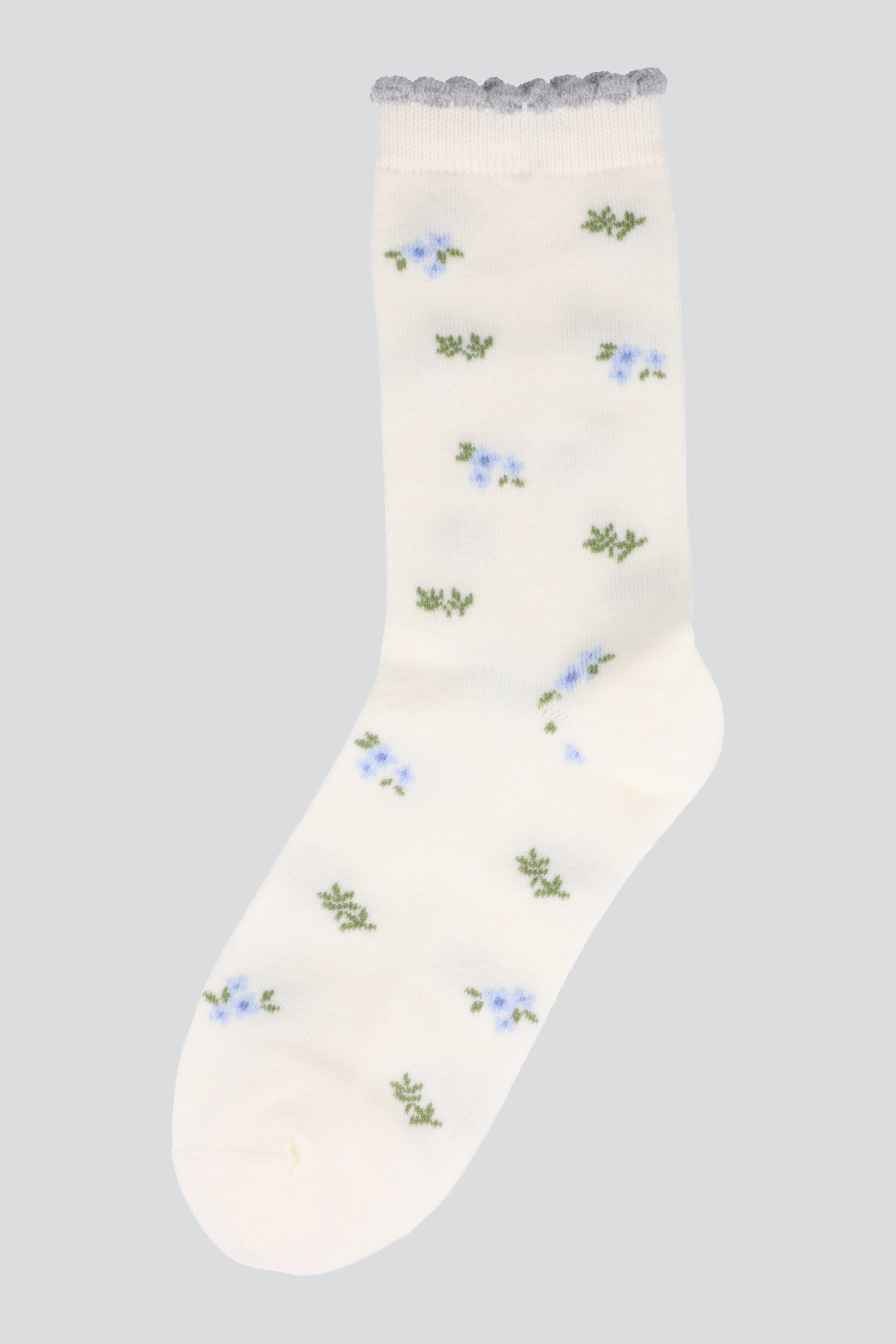 Calcetin mini flores detalle olan AZUL COMBO