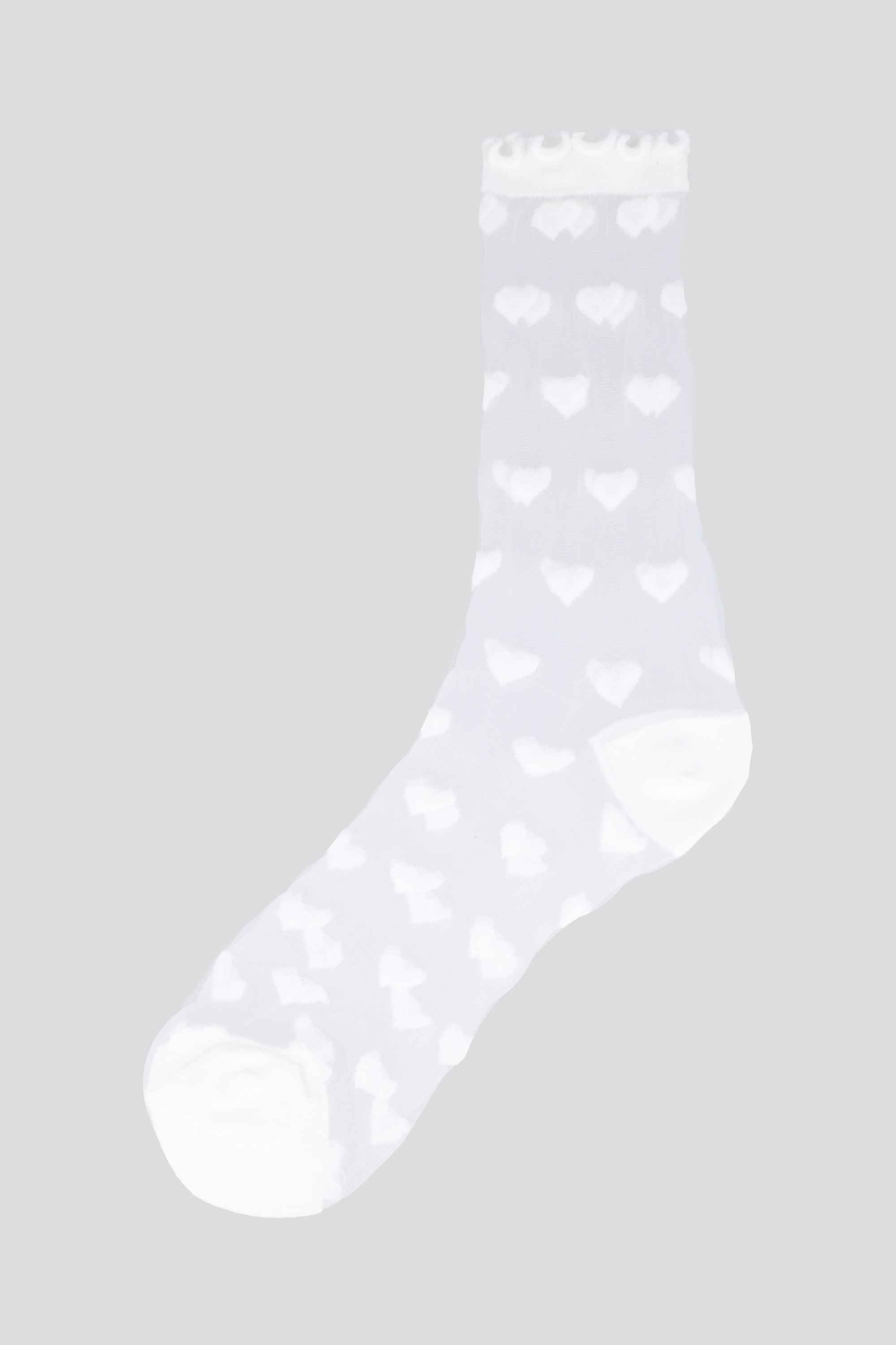 Calcetin corazones mesh BLANCO