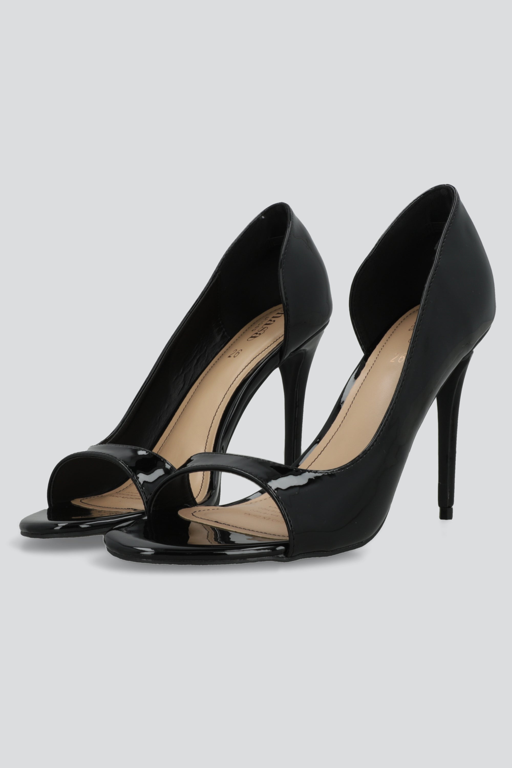 Tacon peep toe dorsay NEGRO