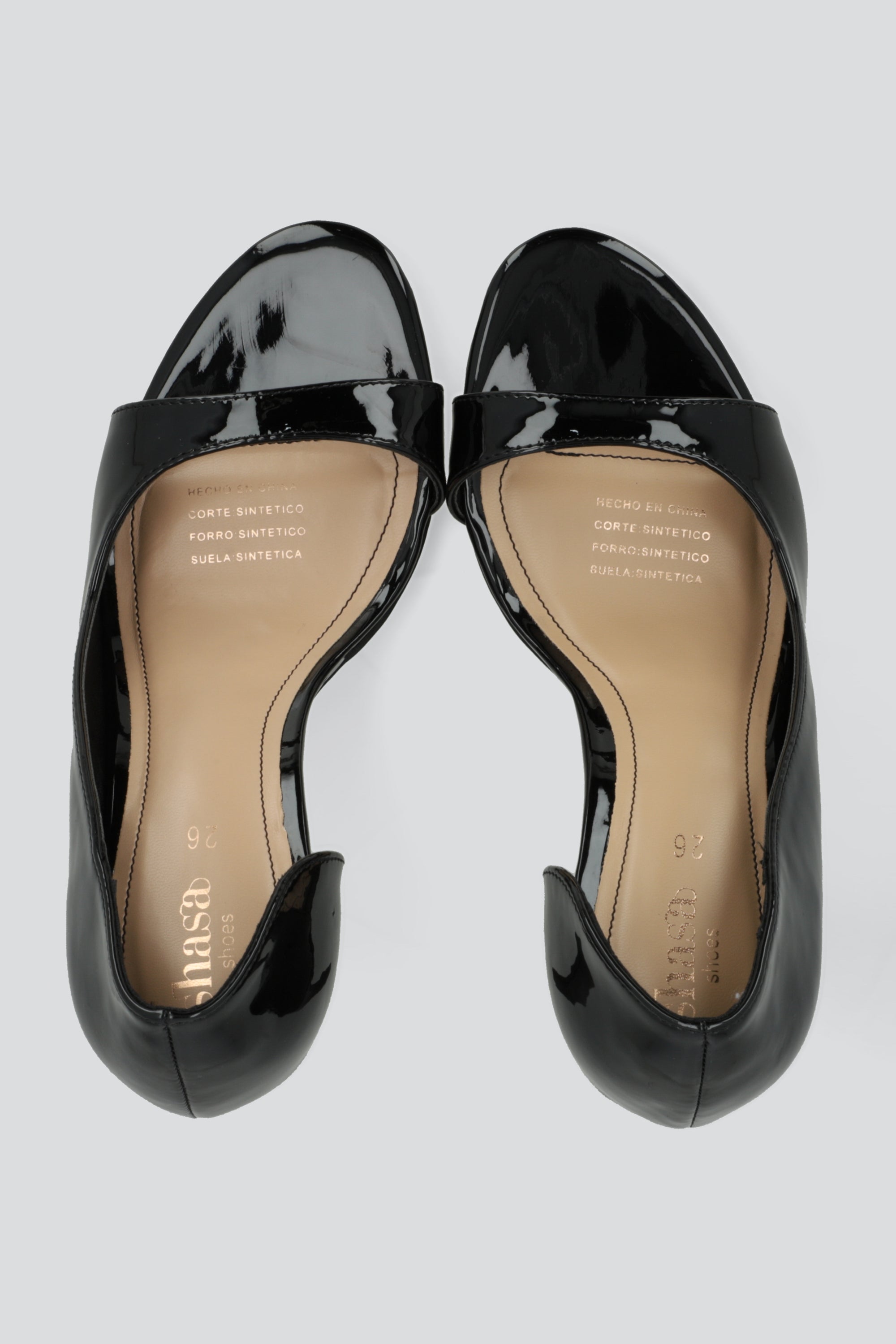 Tacon peep toe dorsay NEGRO