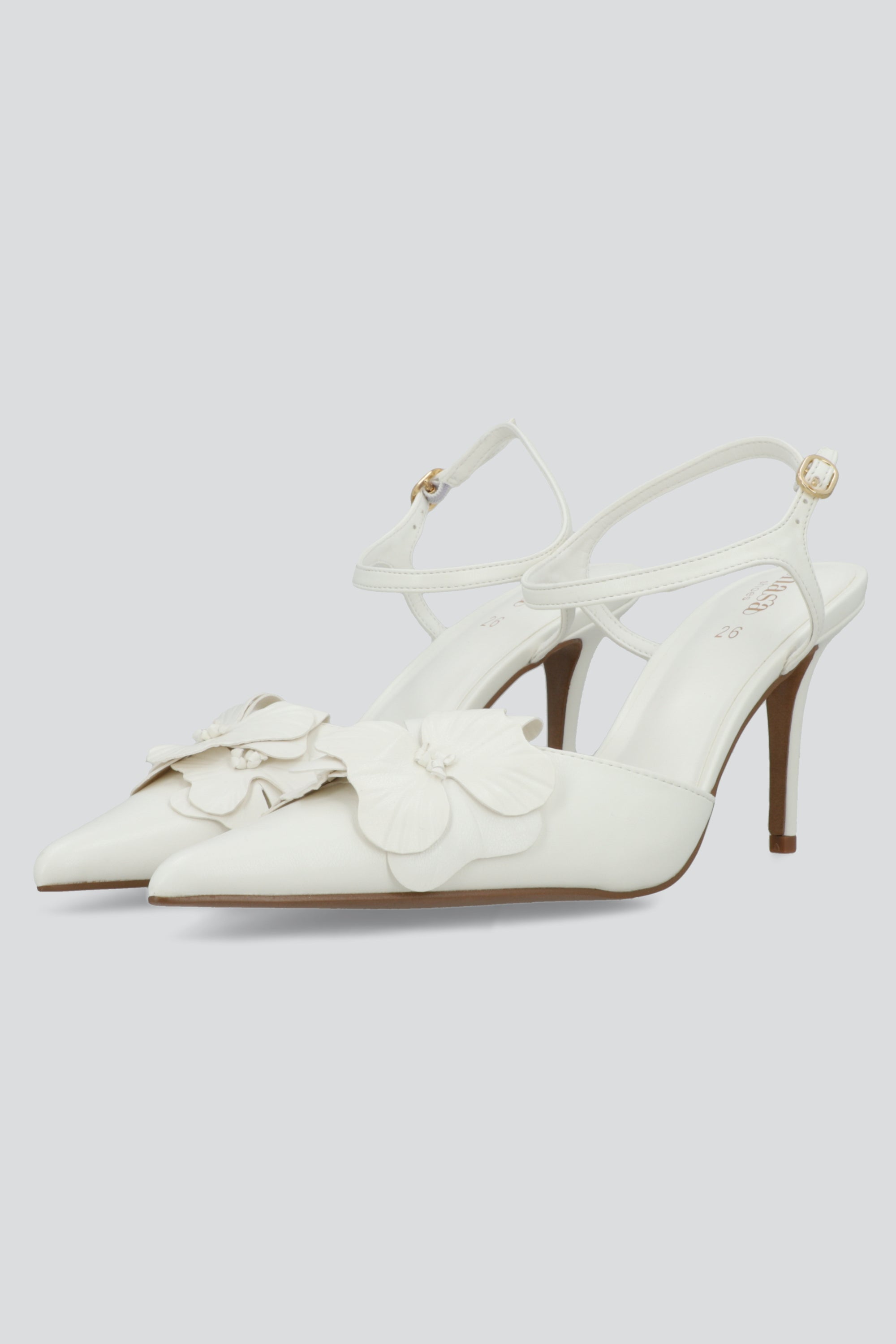 Tacon pointy flor 3d BLANCO