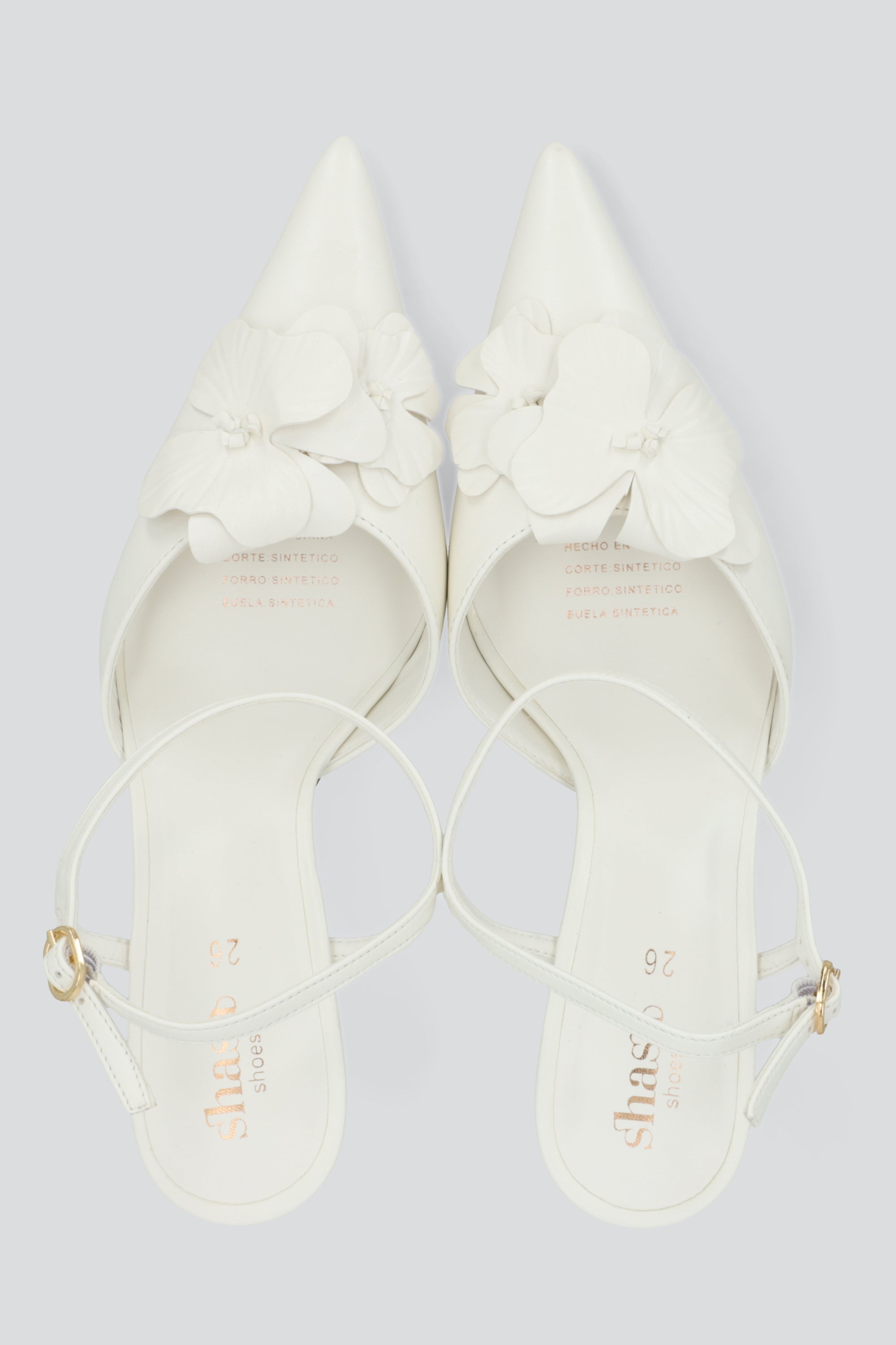Tacon pointy flor 3d BLANCO