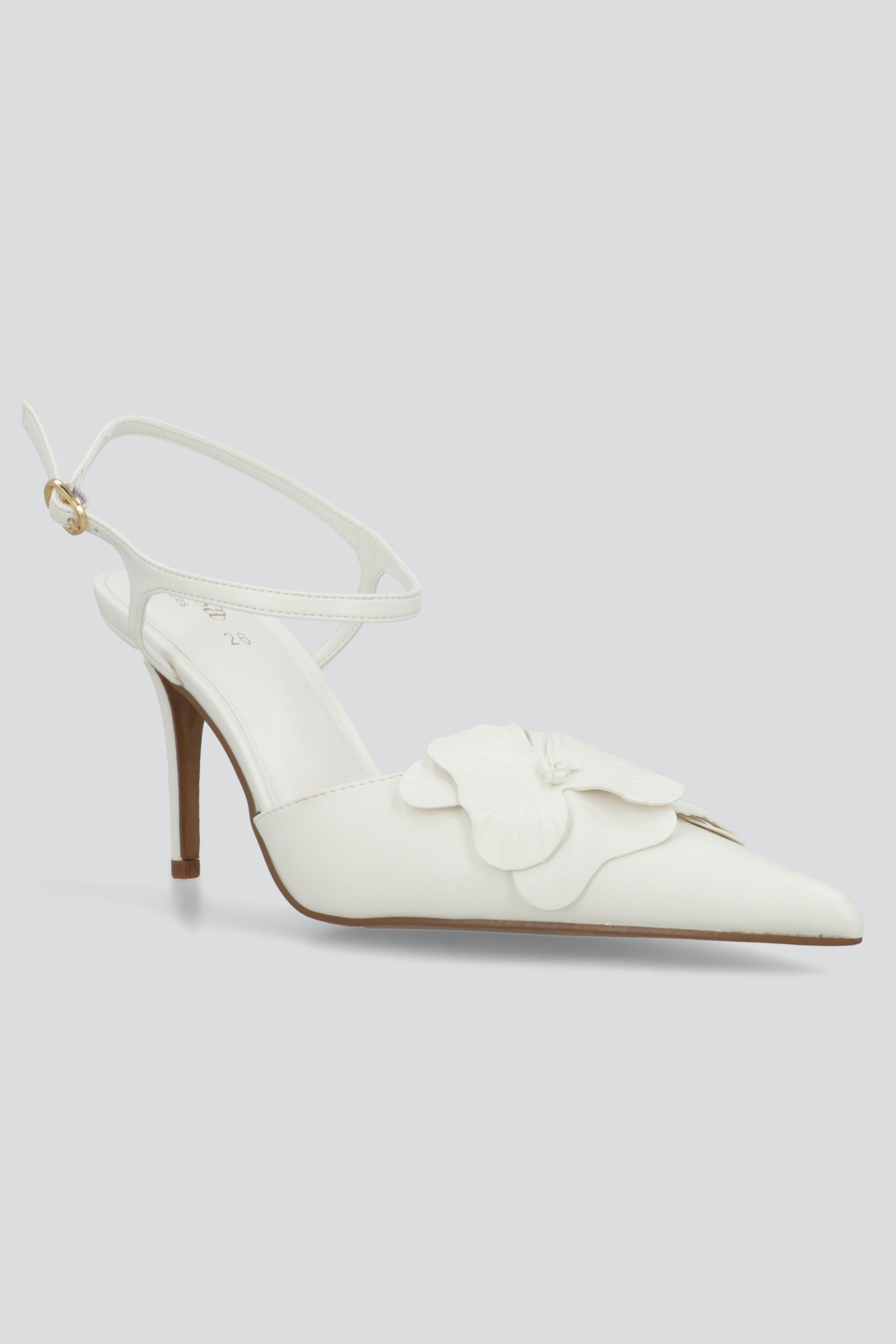 Tacon pointy flor 3d BLANCO