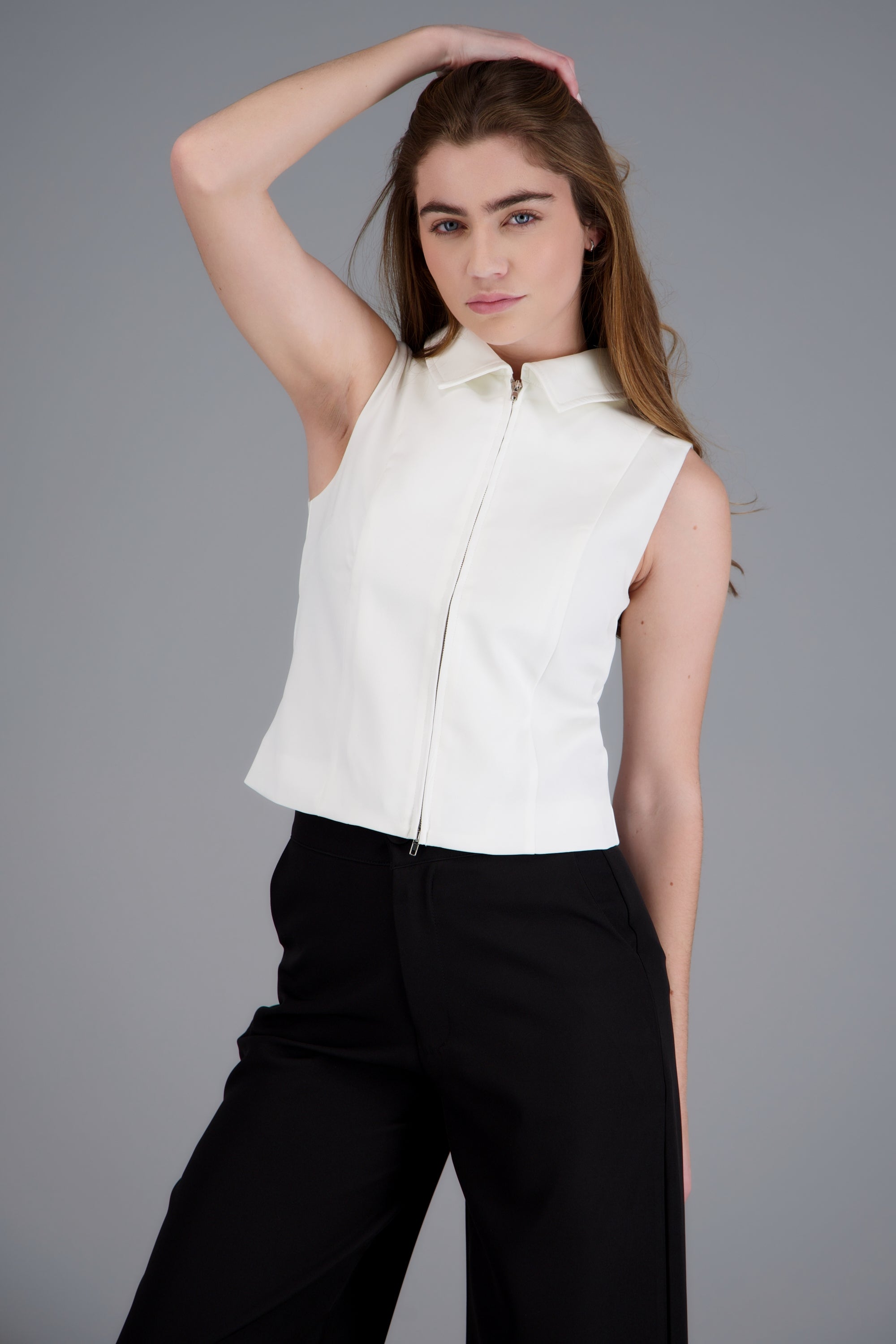 Chaleco cierre doble carril BLANCO