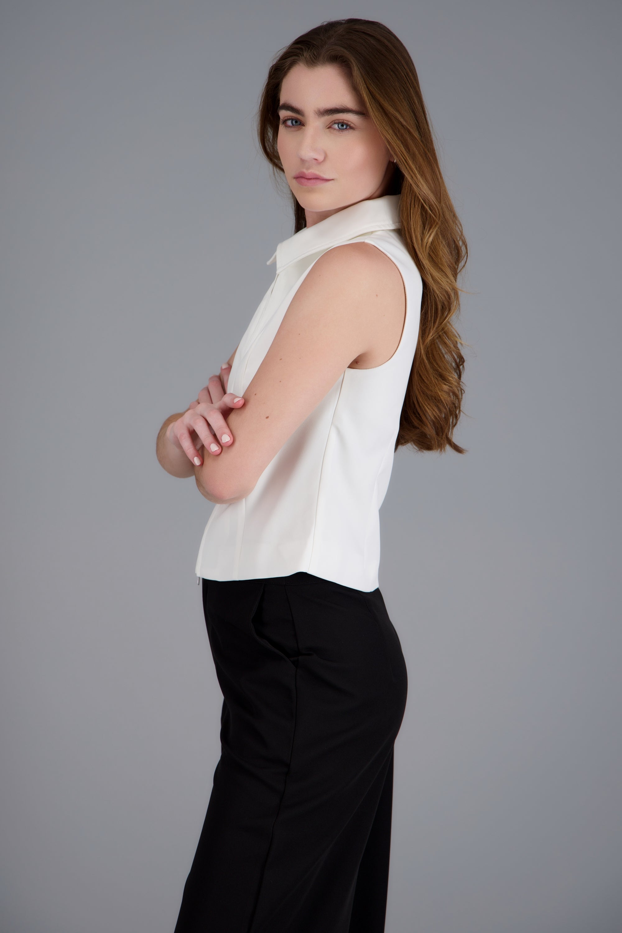 Chaleco cierre doble carril BLANCO