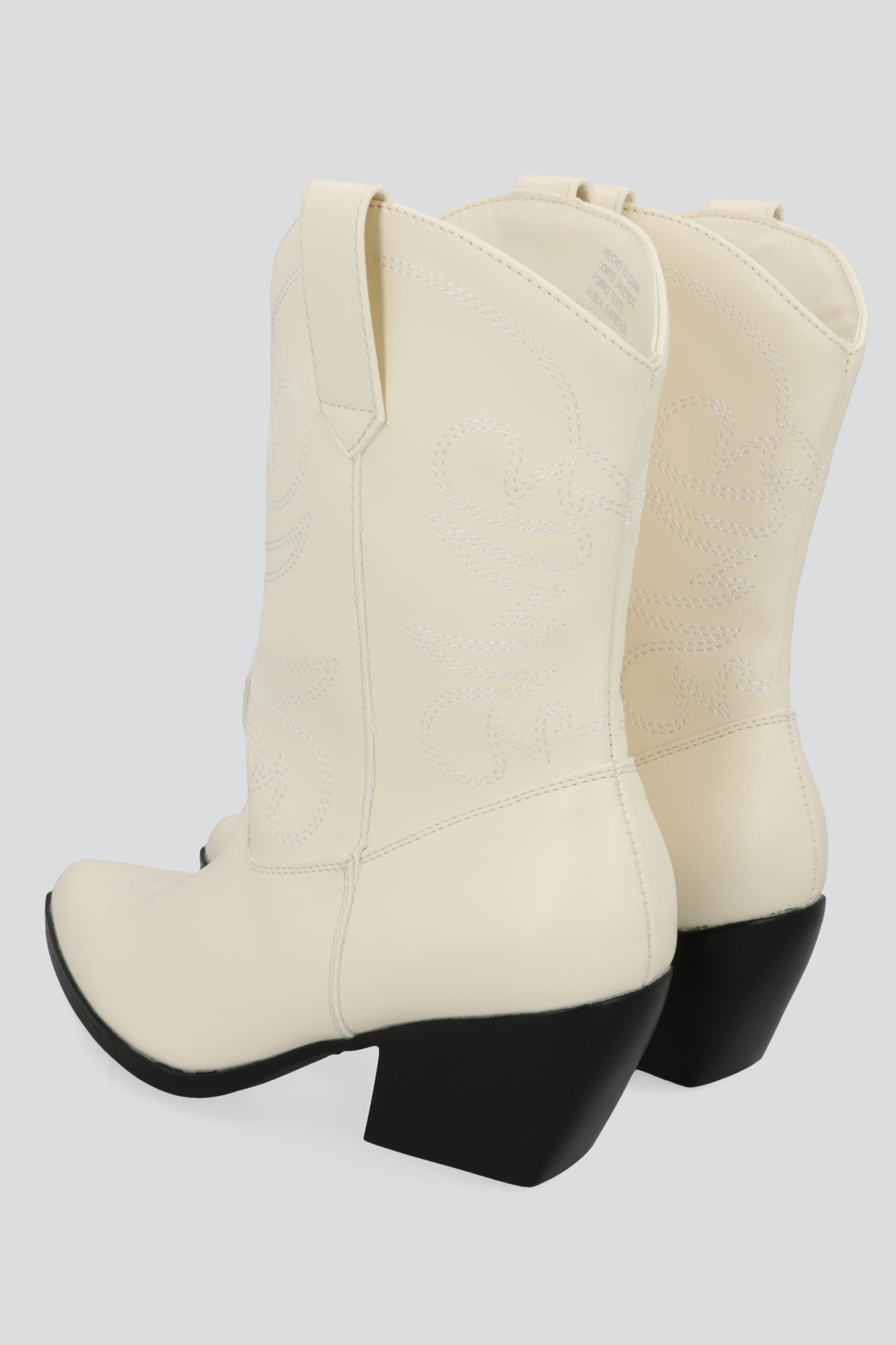 Botin vaquero bordado HUESO