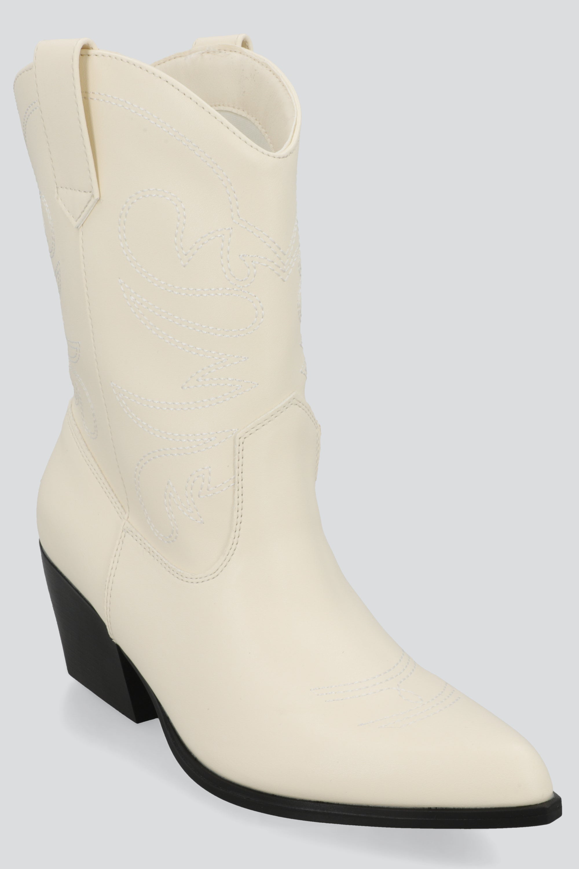 Botin vaquero bordado HUESO