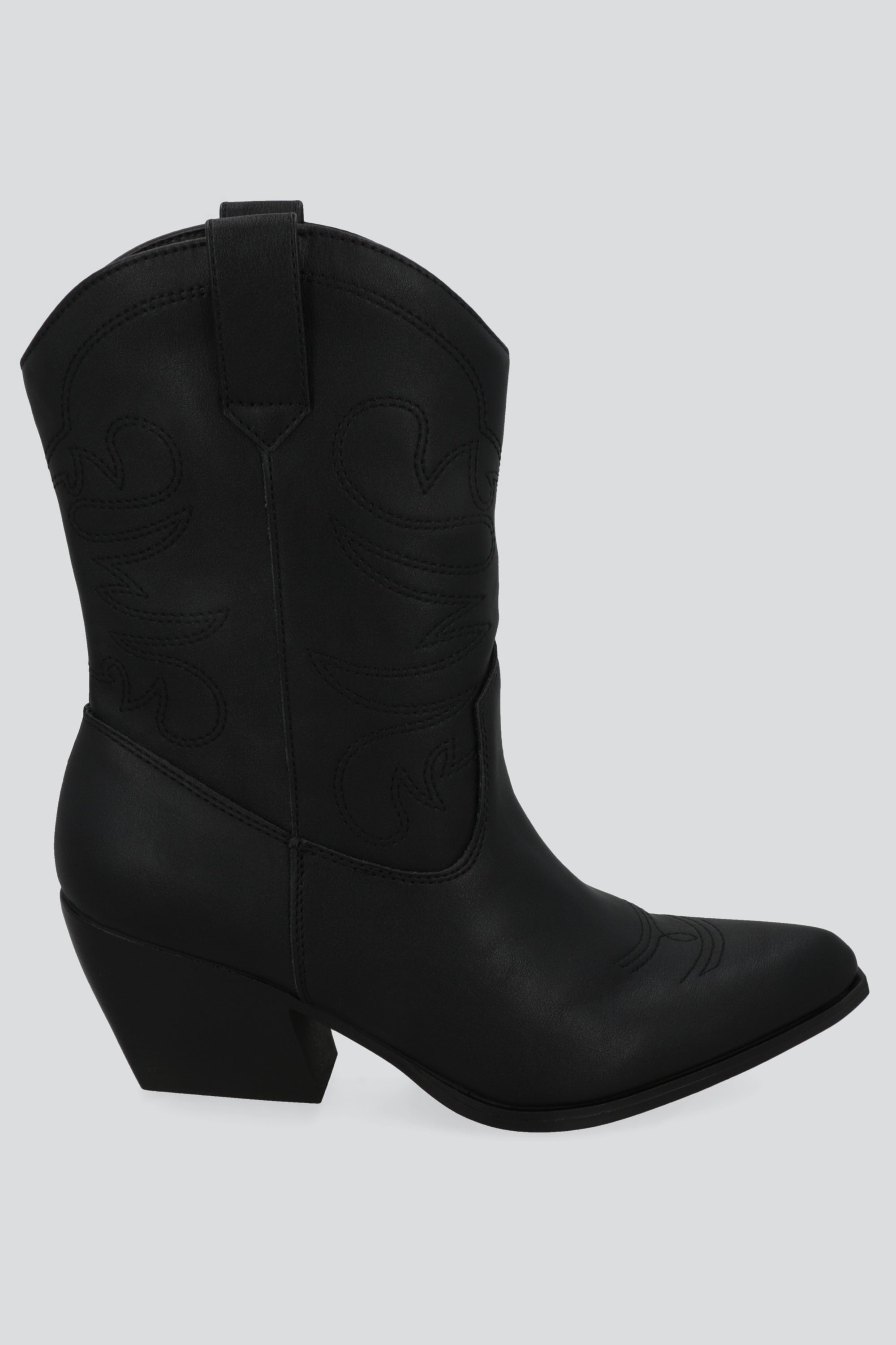 Botin vaquero bordado NEGRO