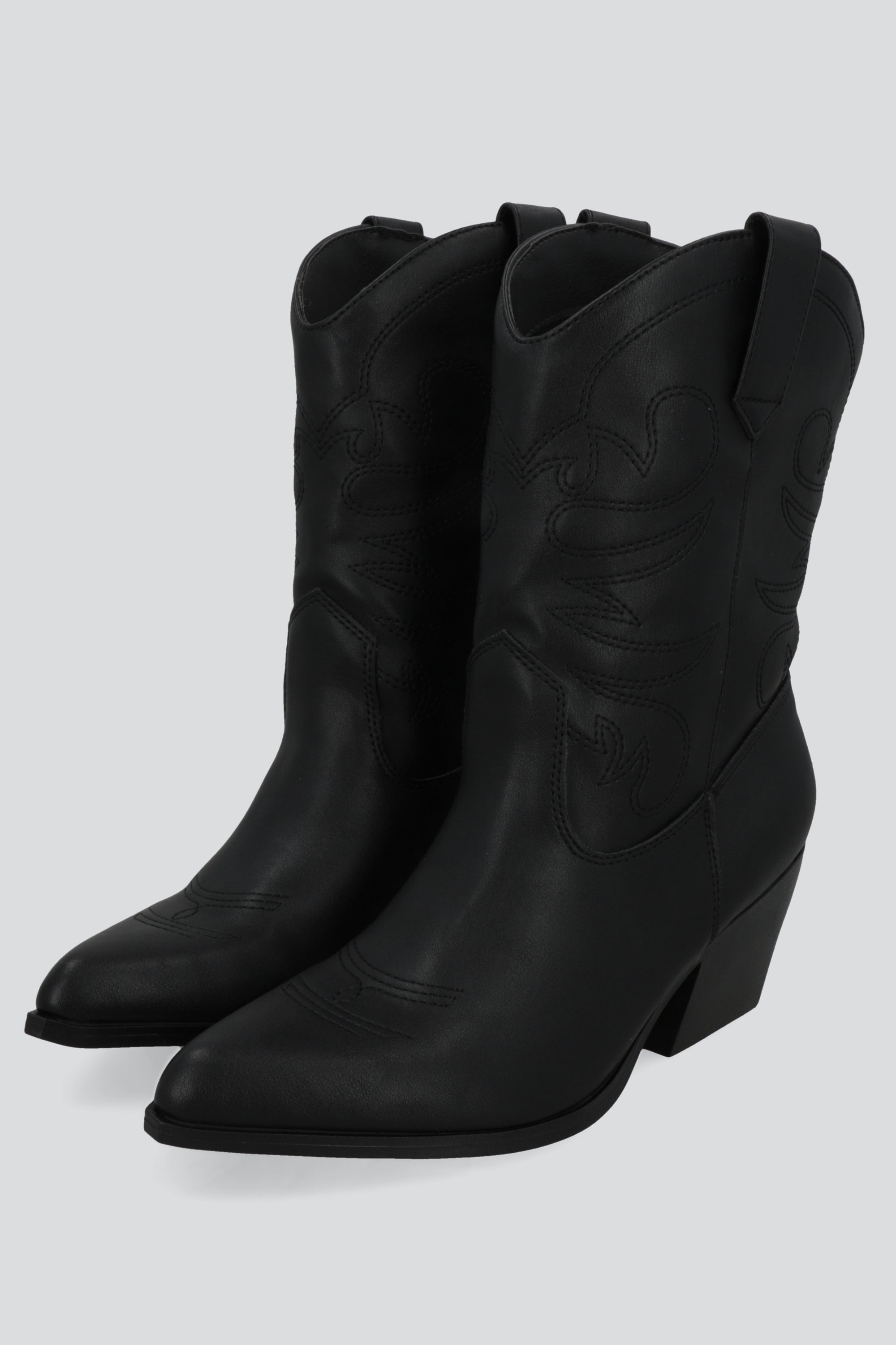 Botin vaquero bordado NEGRO