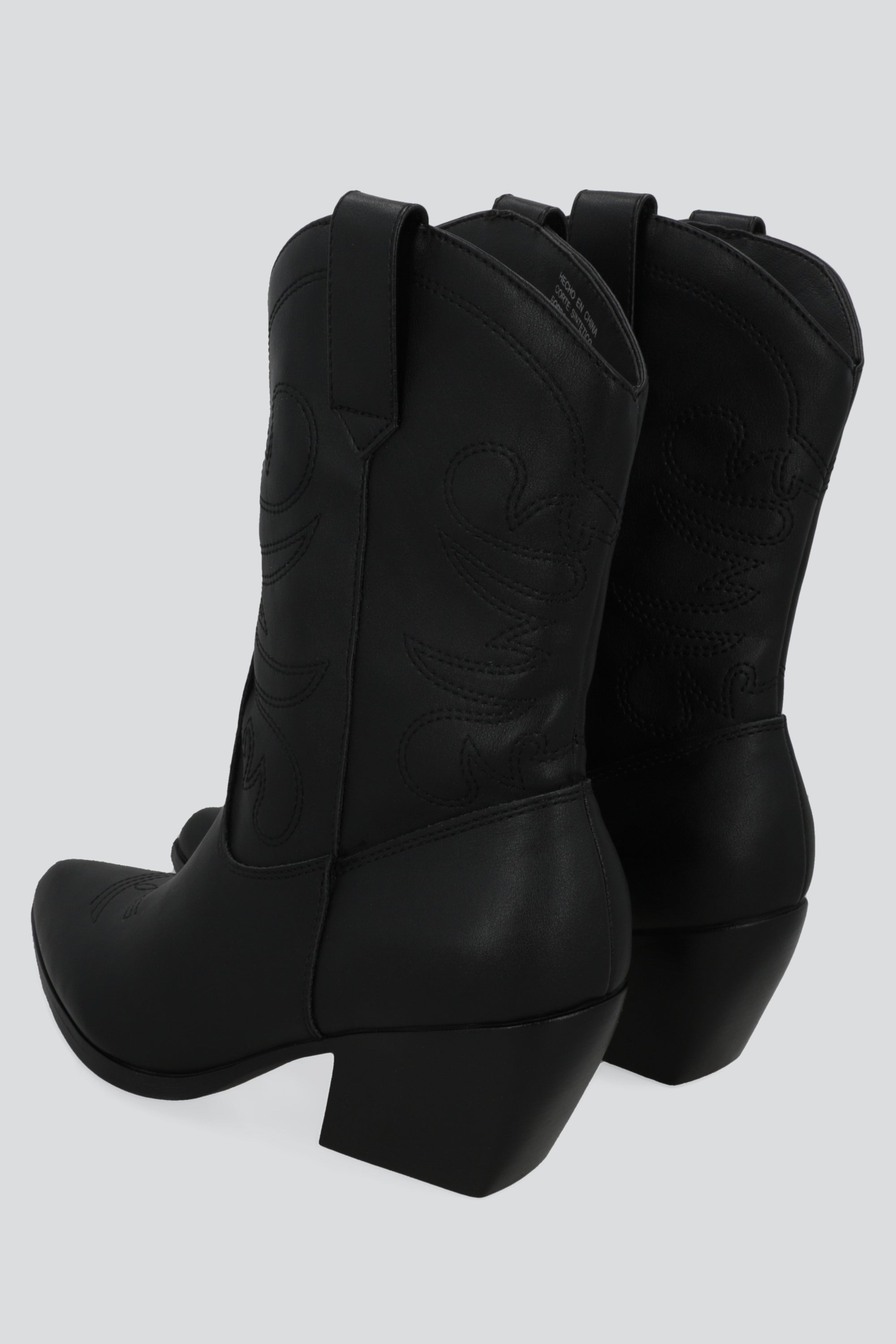 Botin vaquero bordado NEGRO