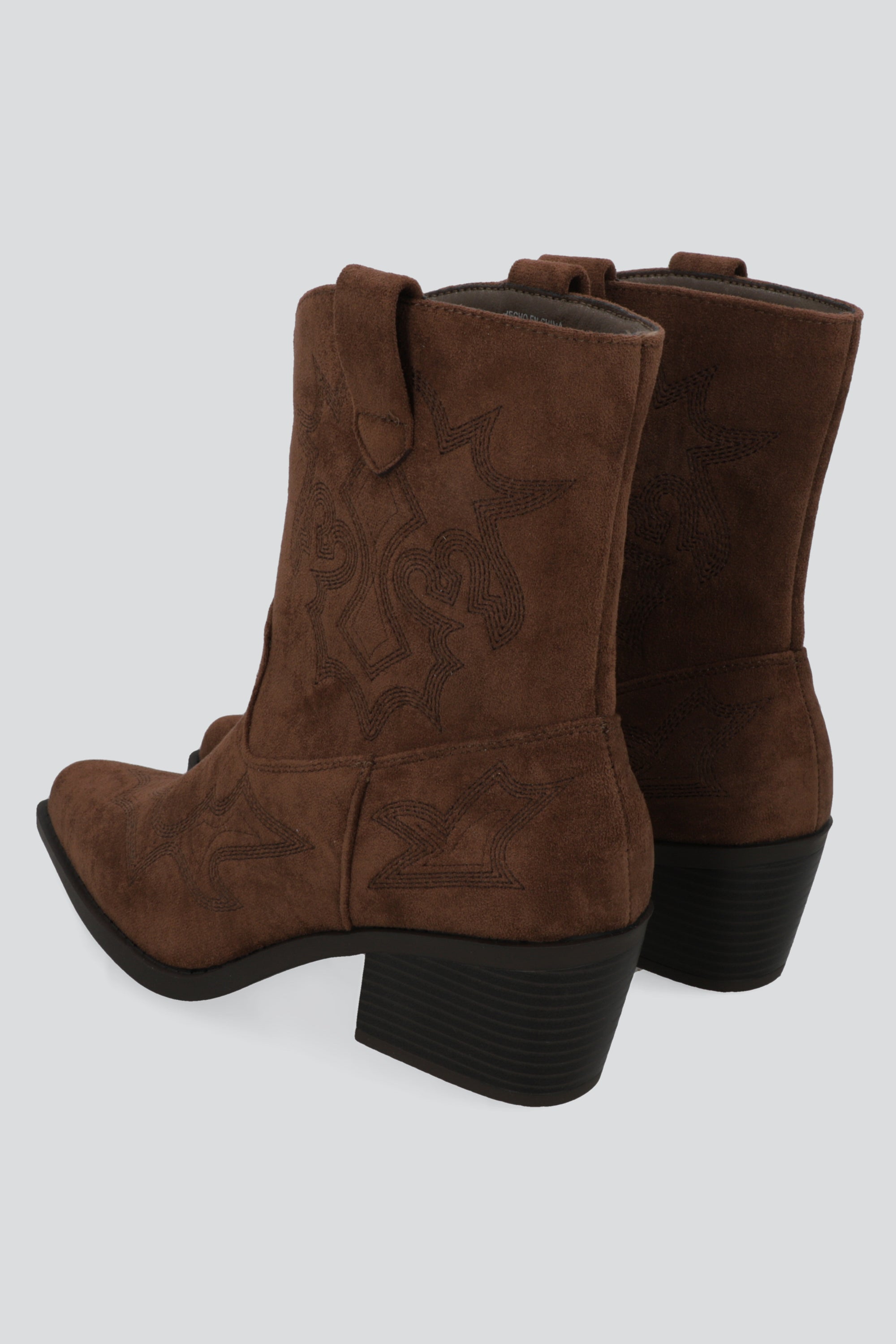 Botin bordado gamucina CAFE