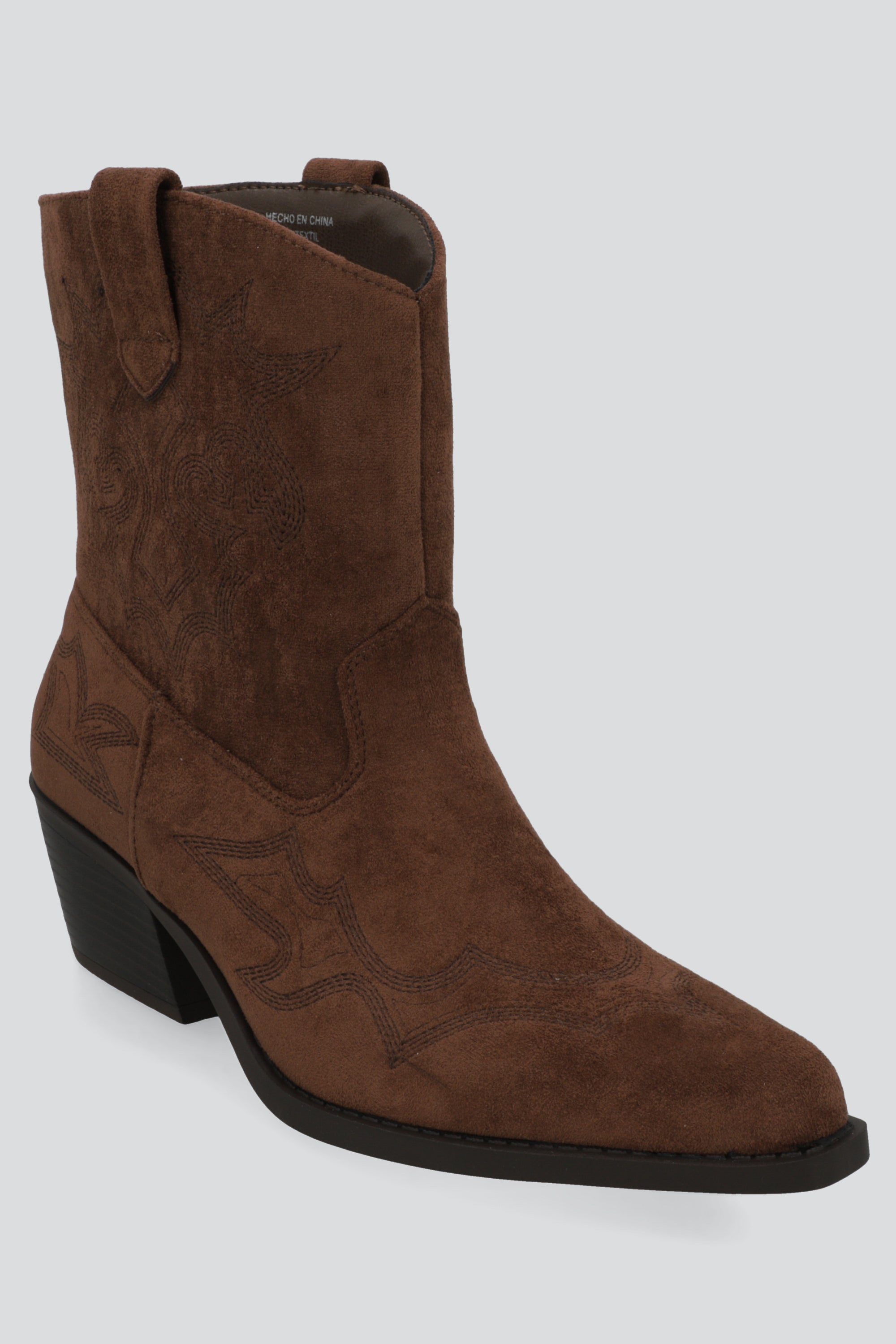 Botin bordado gamucina CAFE