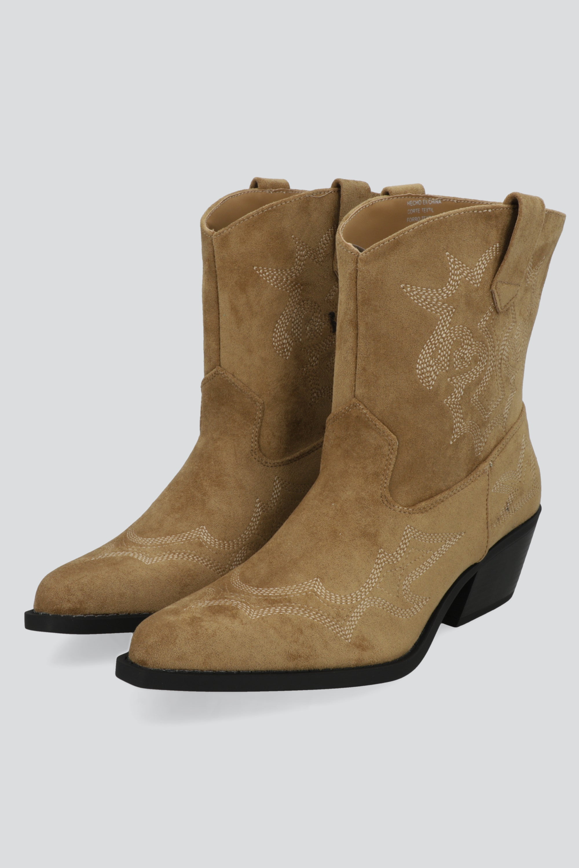 Botin bordado gamucina TAUPE