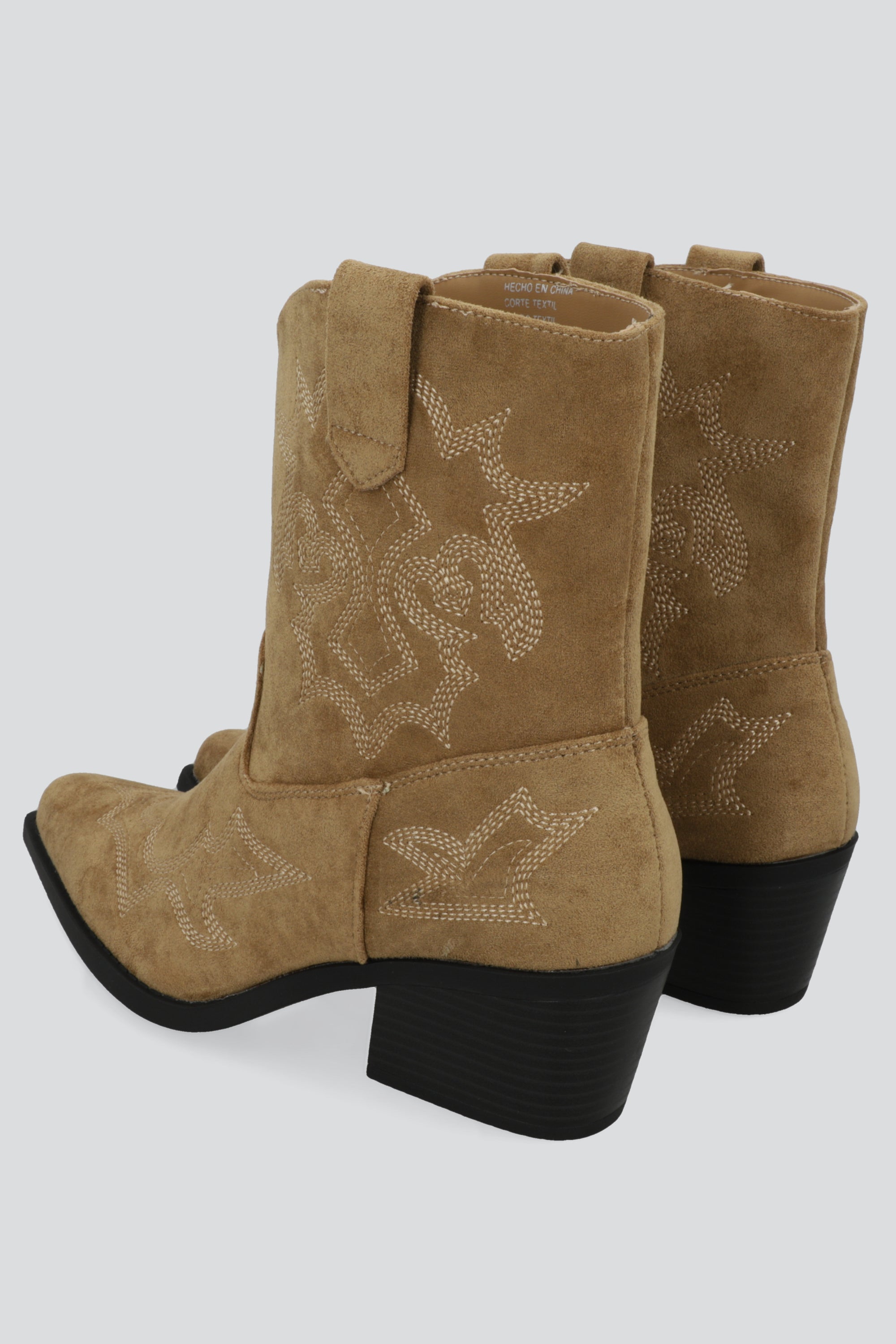 Botin bordado gamucina TAUPE