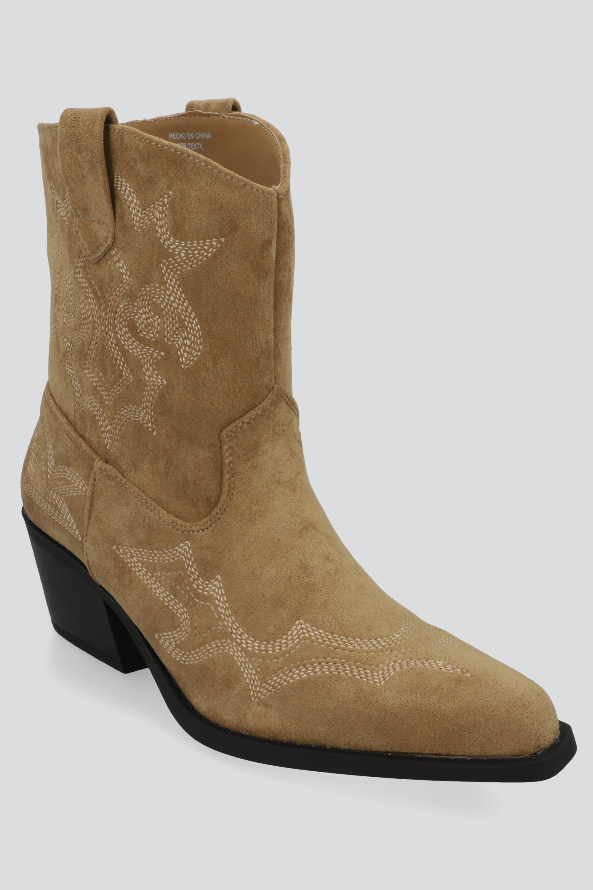 Botin bordado gamucina TAUPE