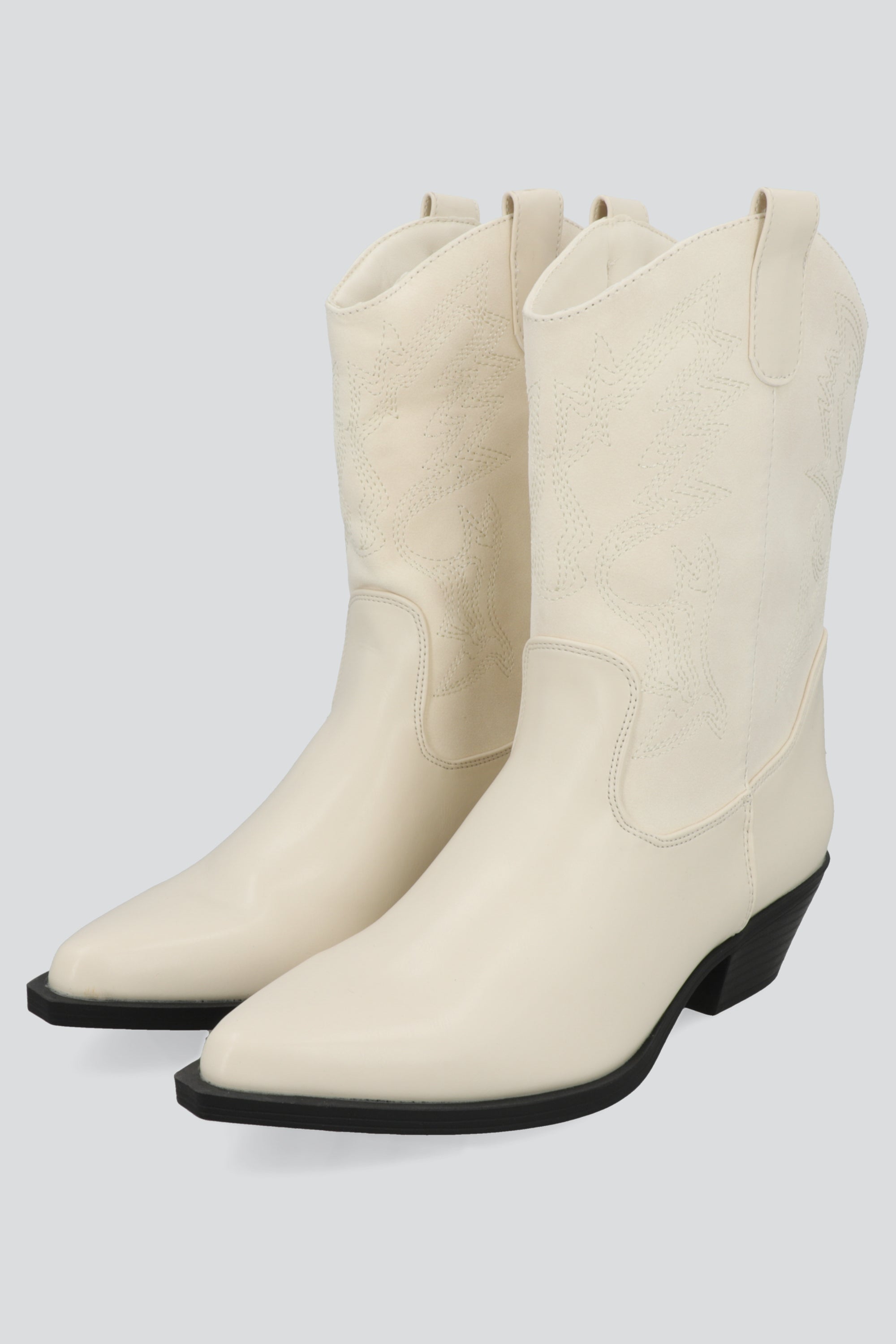 Botin vaquero bordado contraste HUESO