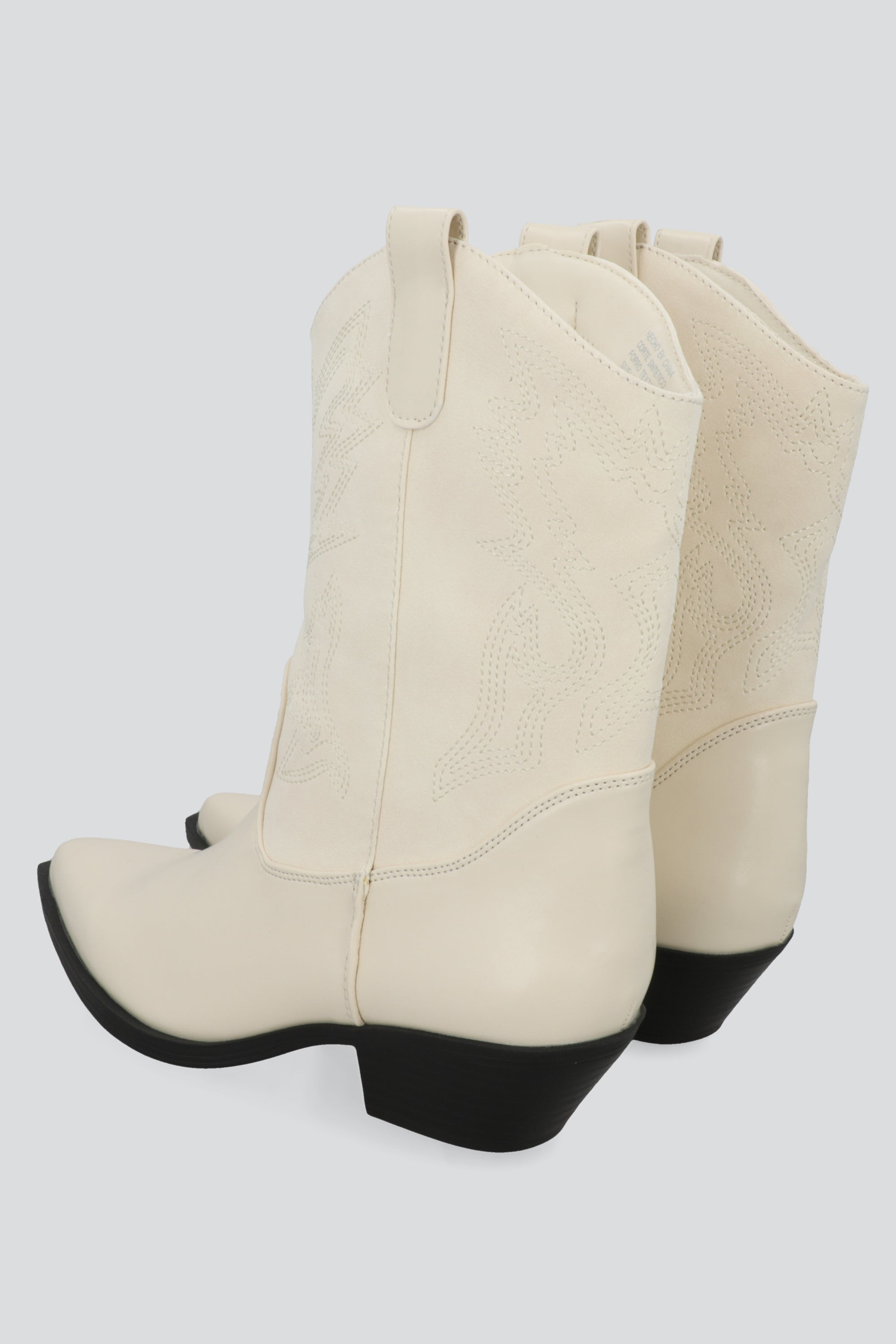 Botin vaquero bordado contraste HUESO