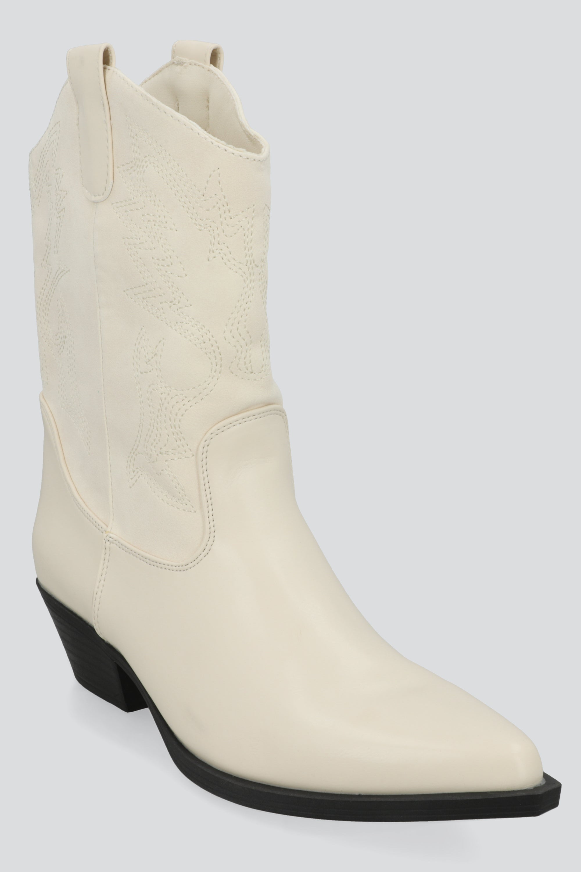 Botin vaquero bordado contraste HUESO