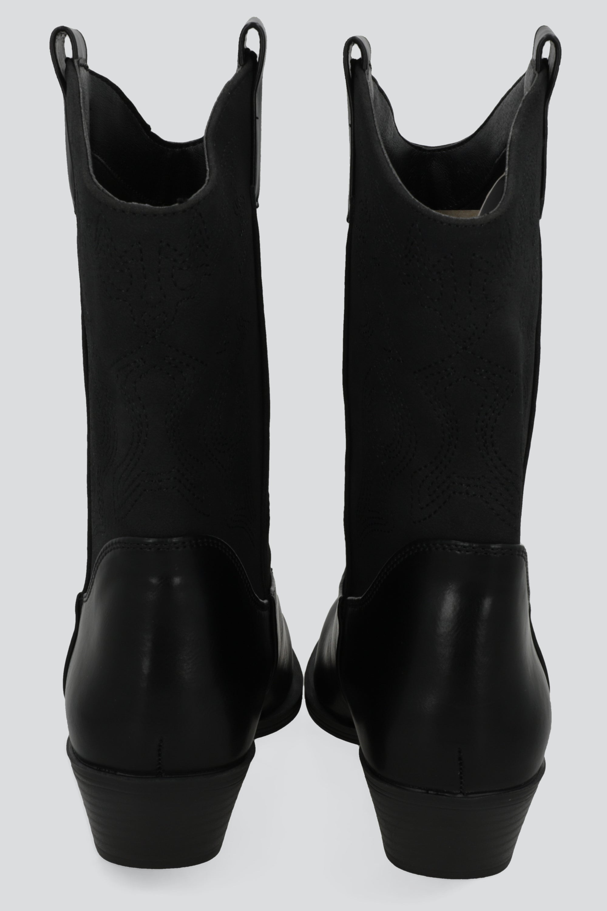 Botin vaquero bordado contraste NEGRO