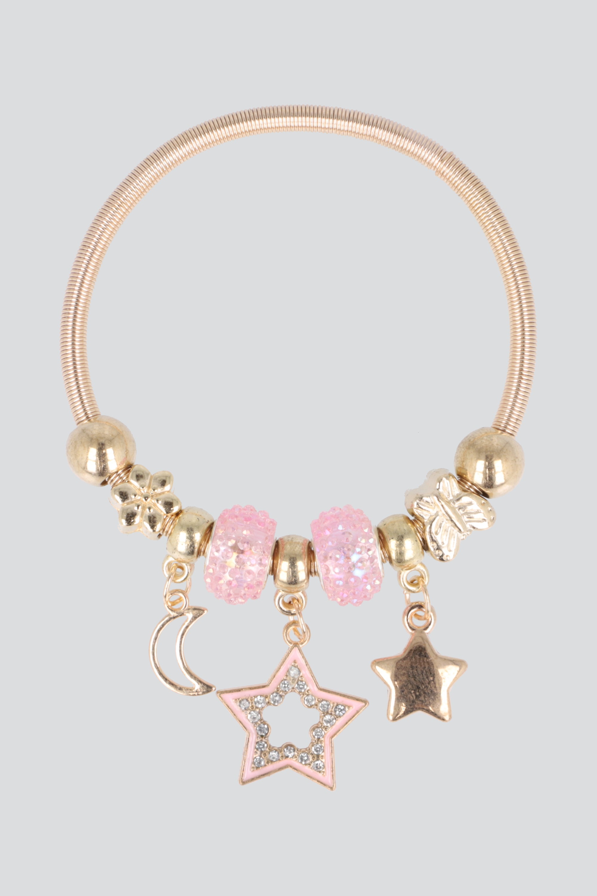 Pulsera charms estrellas PALO DE ROSA