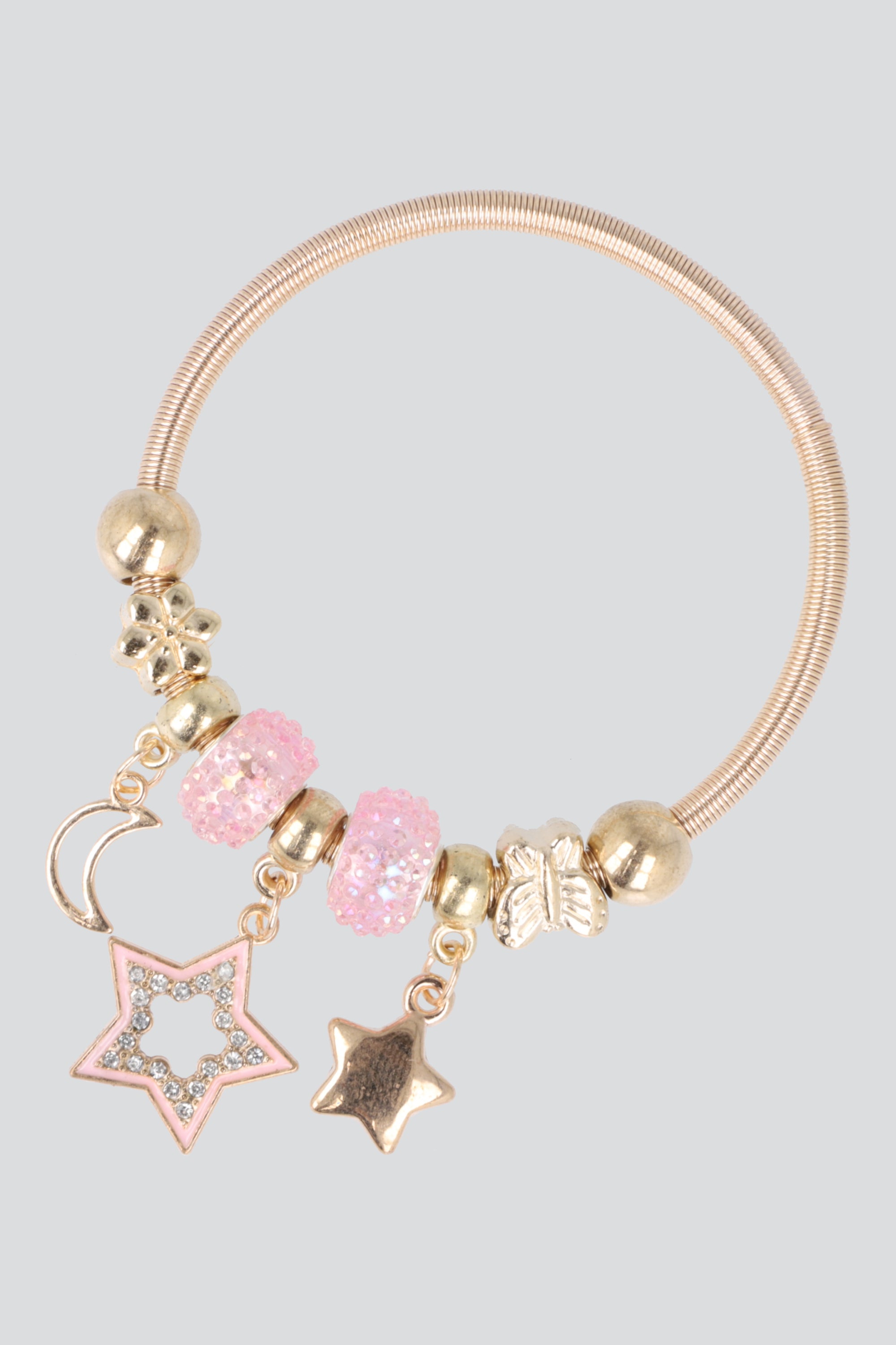 Pulsera charms estrellas PALO DE ROSA