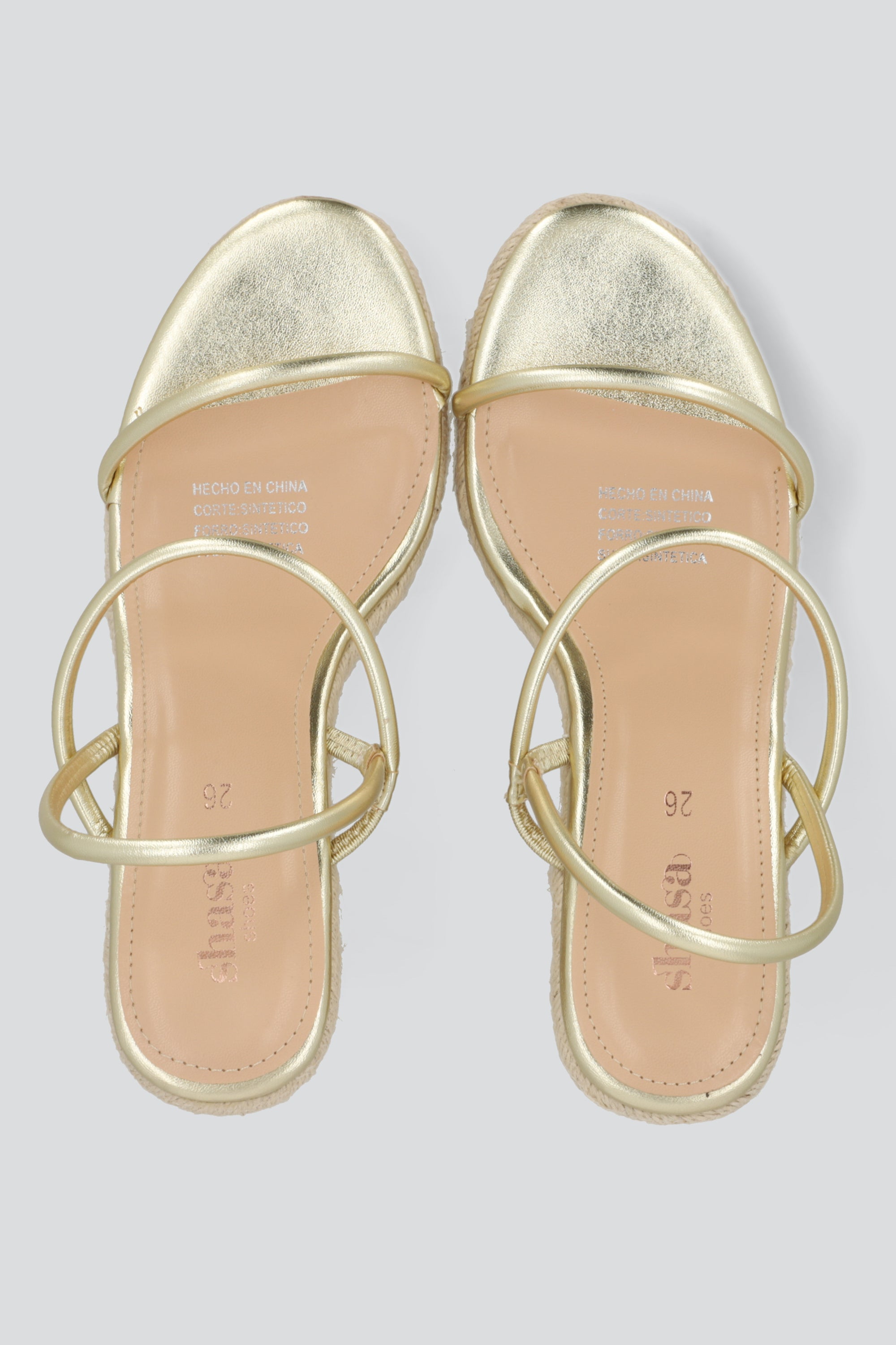 Cuña alta tiras delgadas ORO