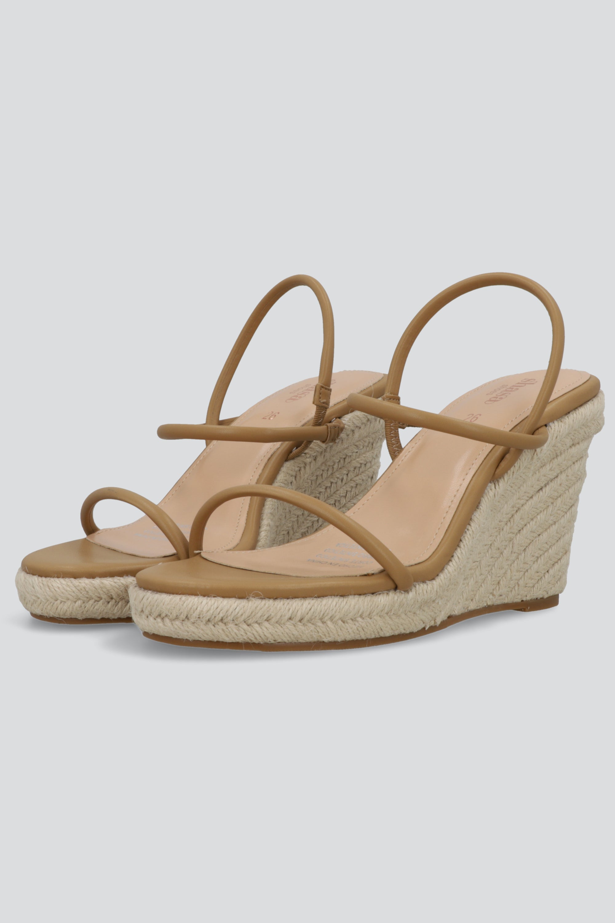 Cuña alta tiras delgadas TAN