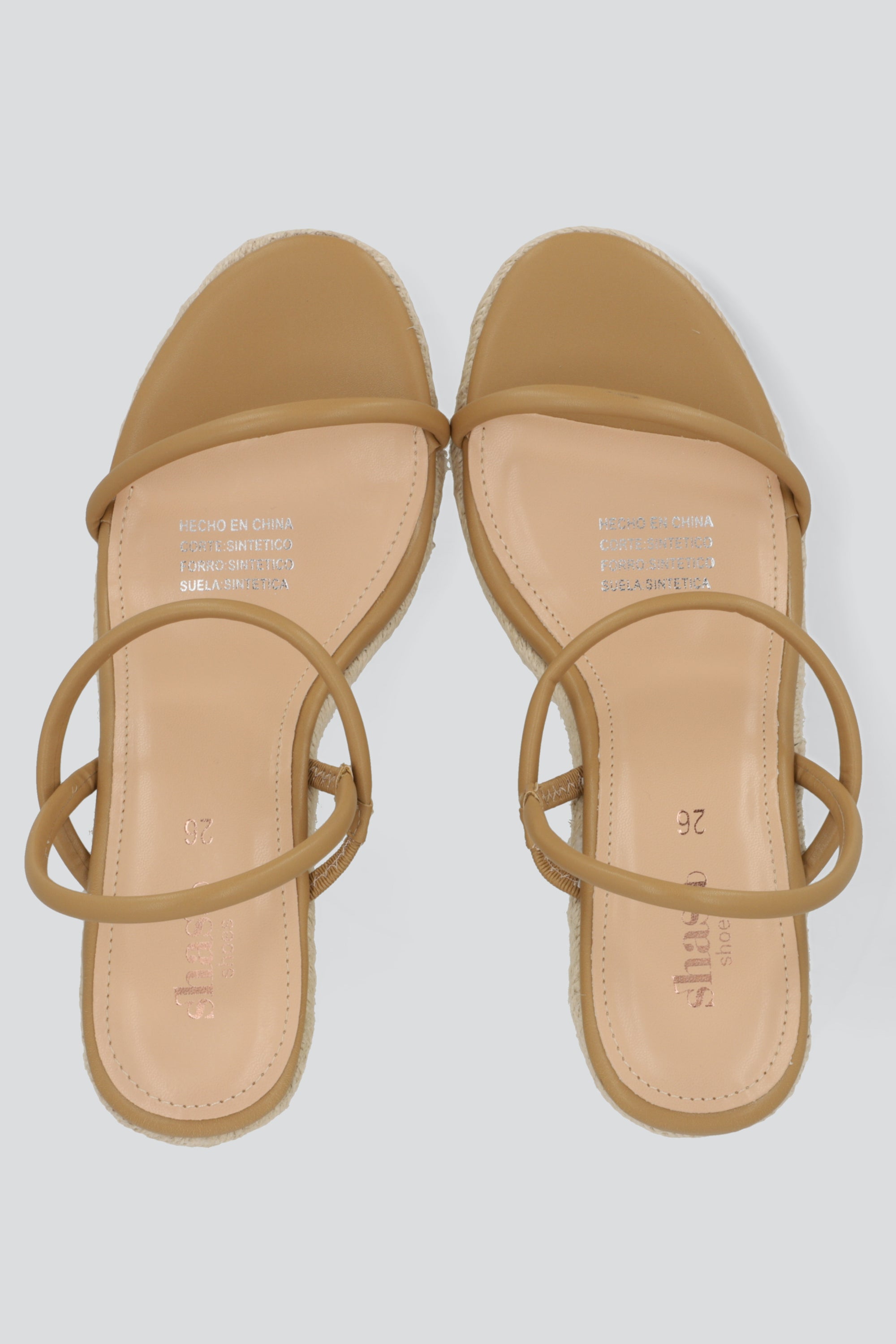 Cuña alta tiras delgadas TAN