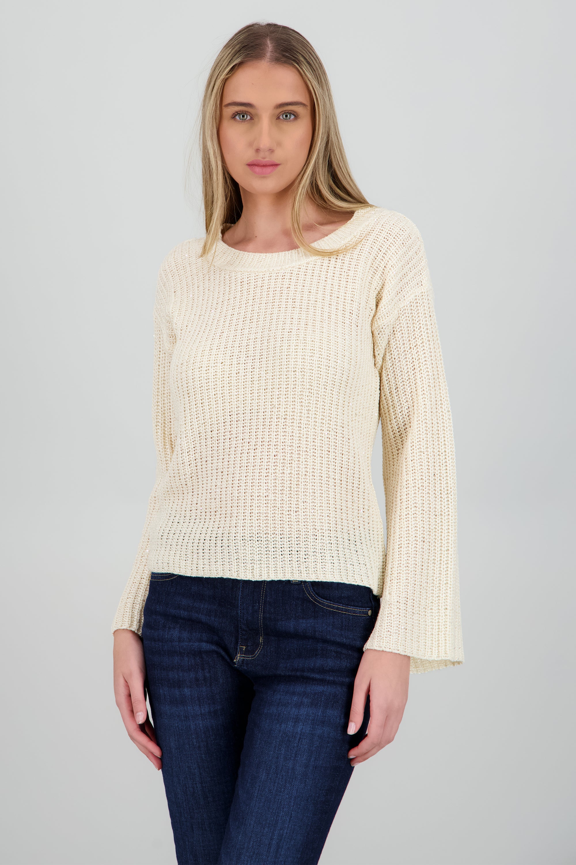 Sueter detalle lentejuela BEIGE