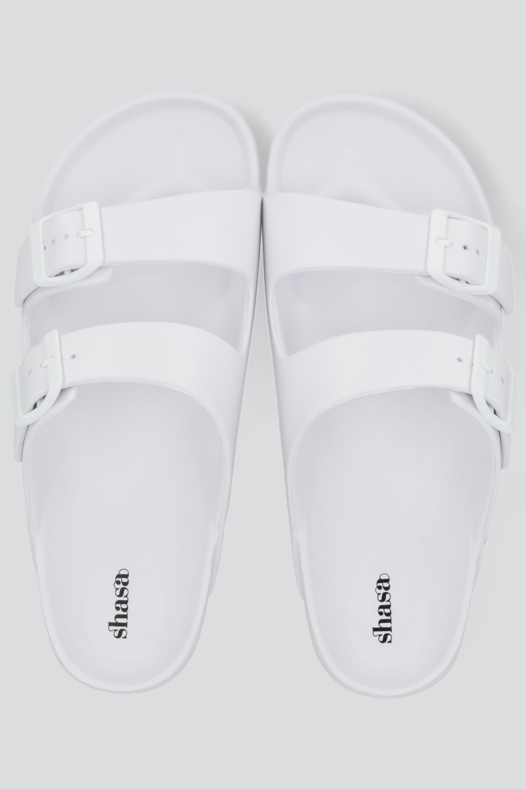 Sandalia eva dos tiras hebilla BLANCO