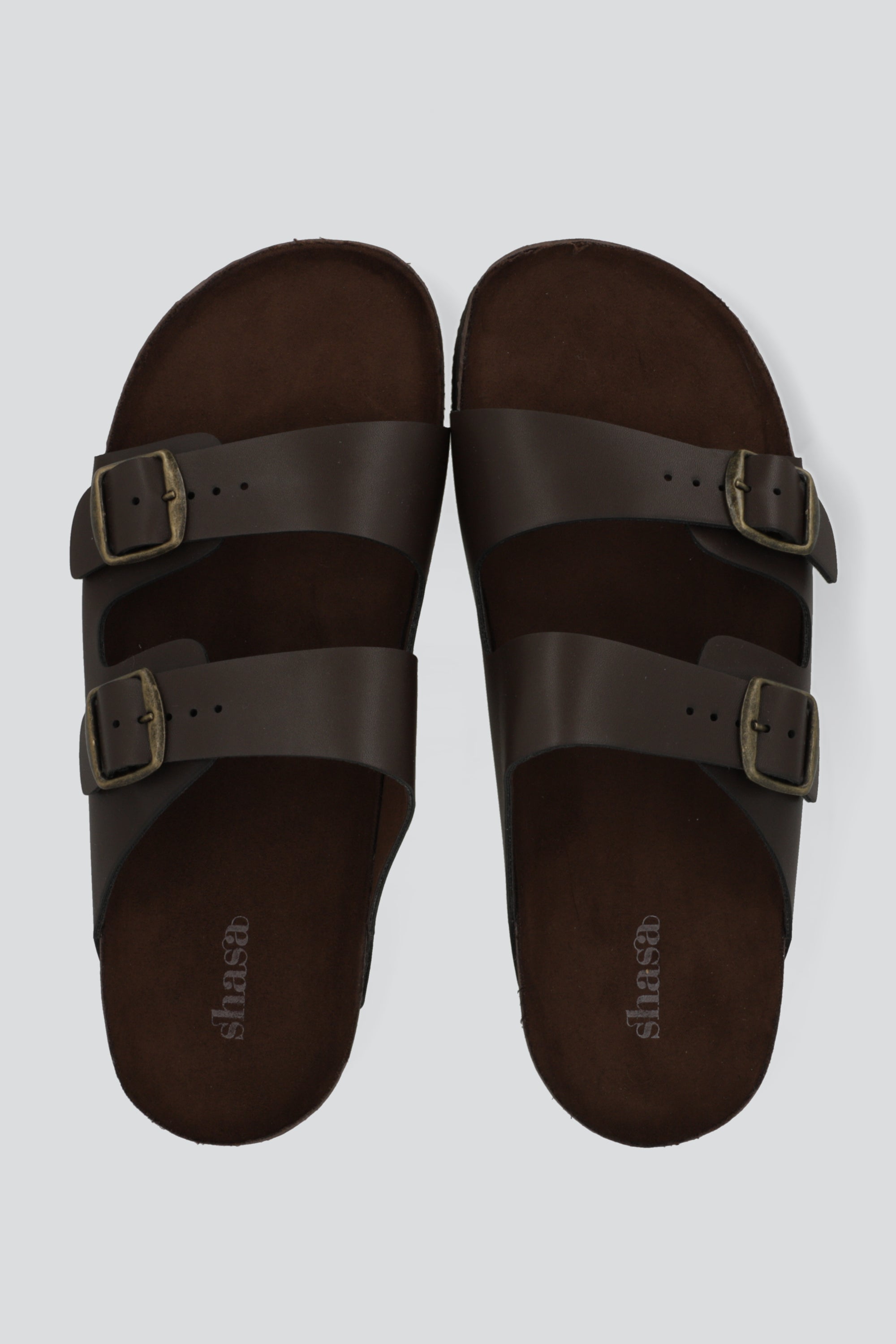 Sandalia plataforma dos hebillas CHOCOLATE