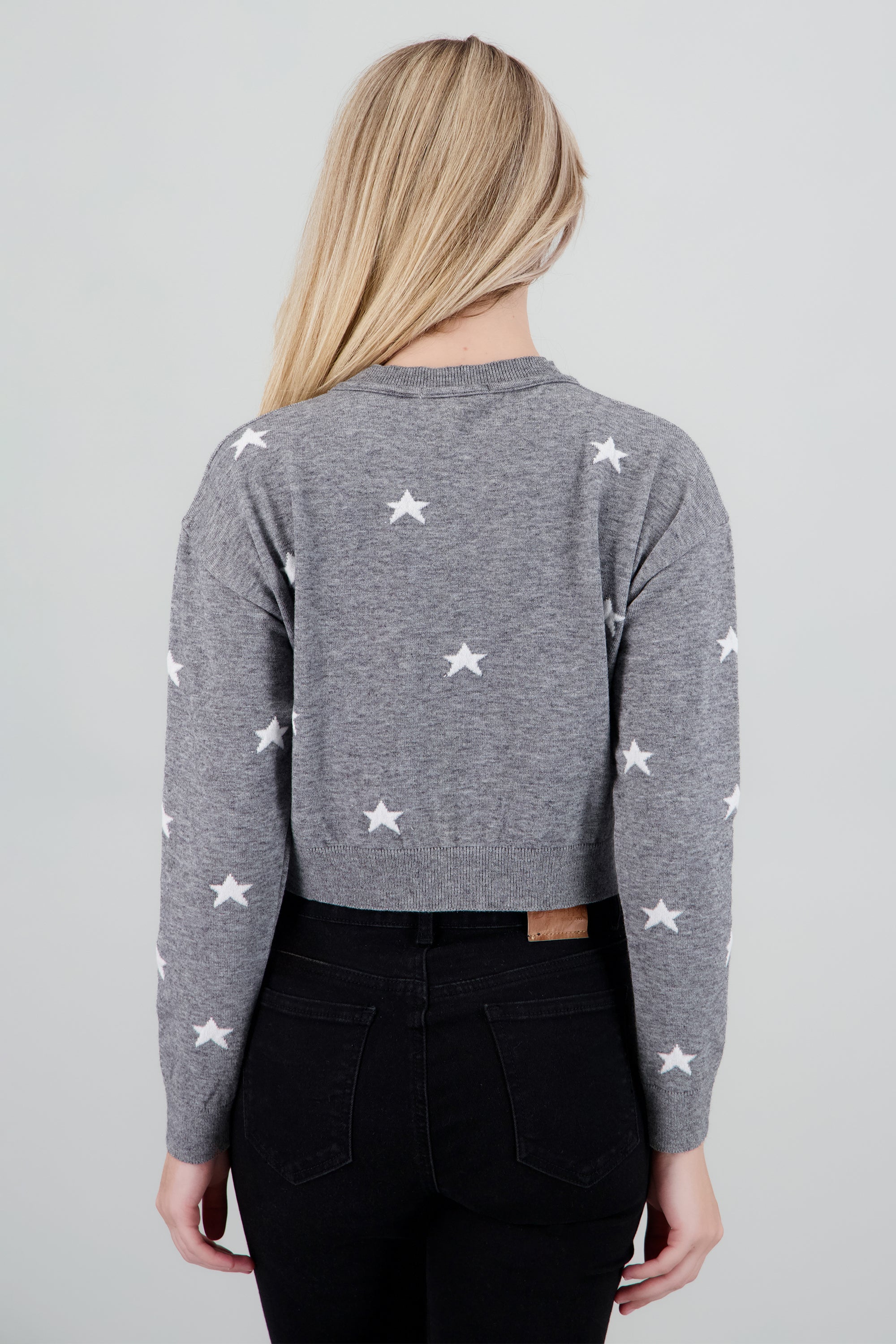 Sueter detalle estrellas mini GRIS JASPE