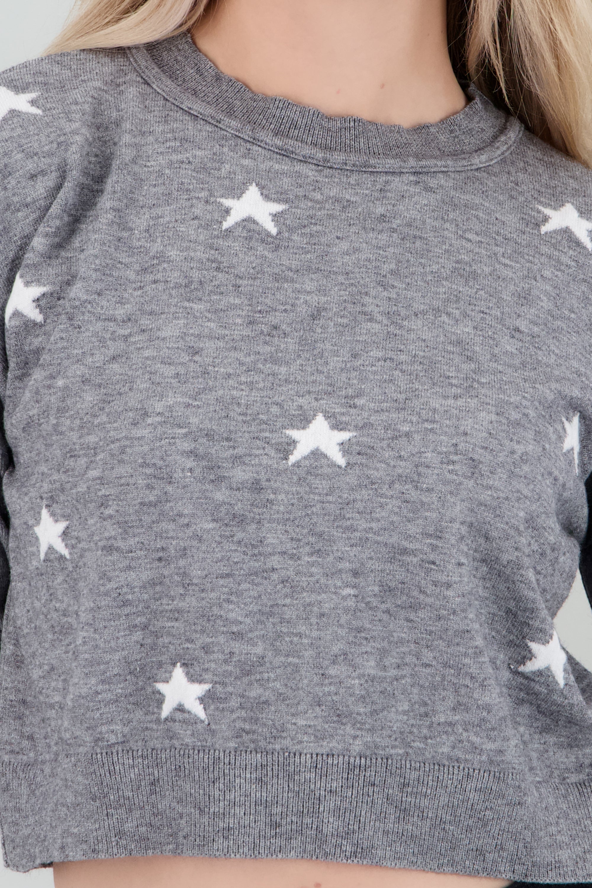 Sueter detalle estrellas mini GRIS JASPE