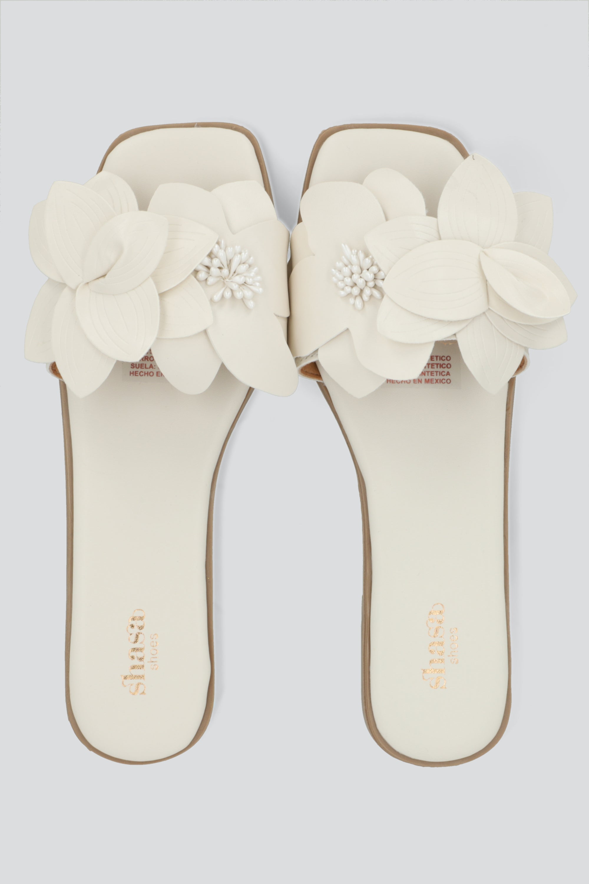 Sandalia flores maxi HUESO