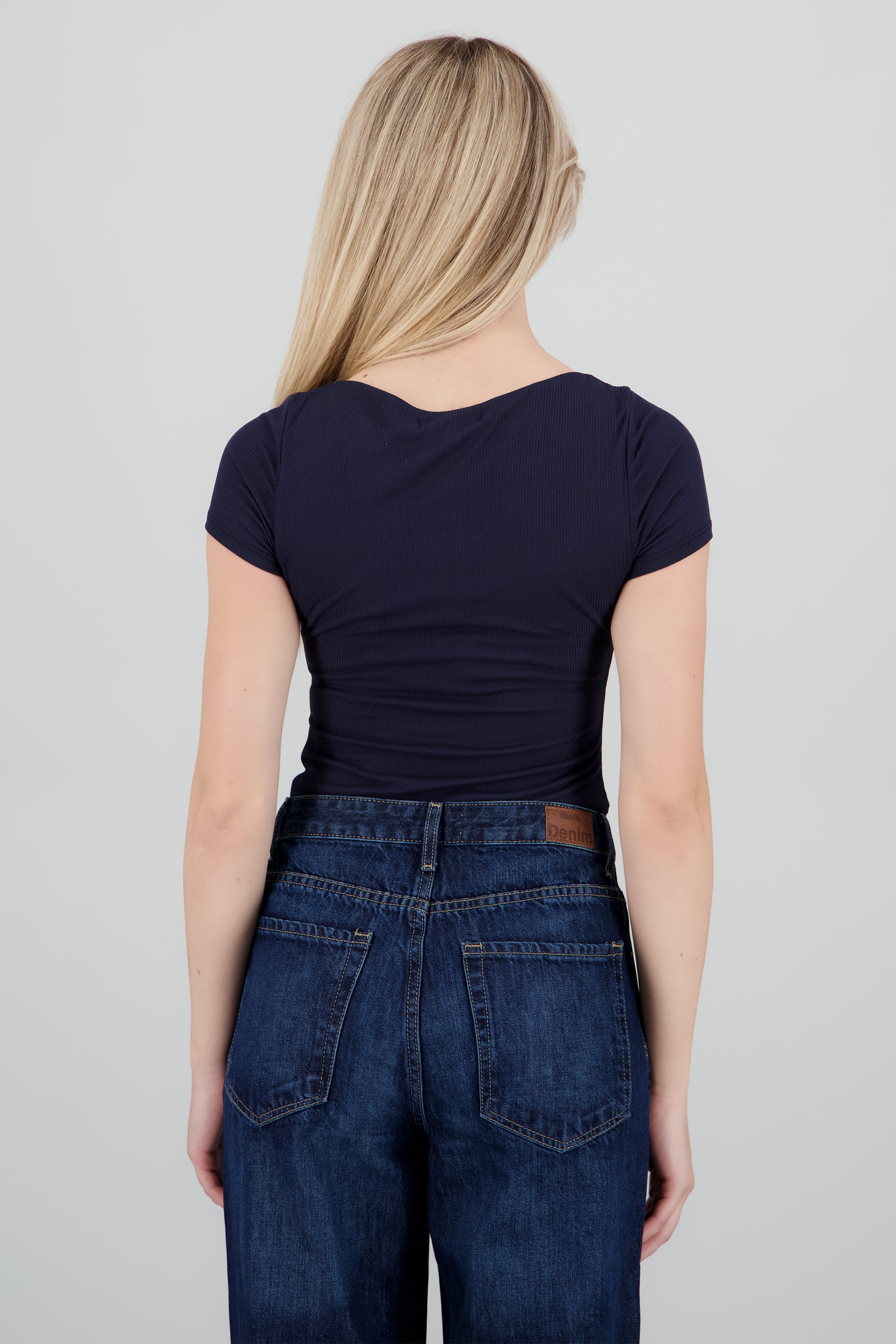 Body doble tela liso manga corta MARINO