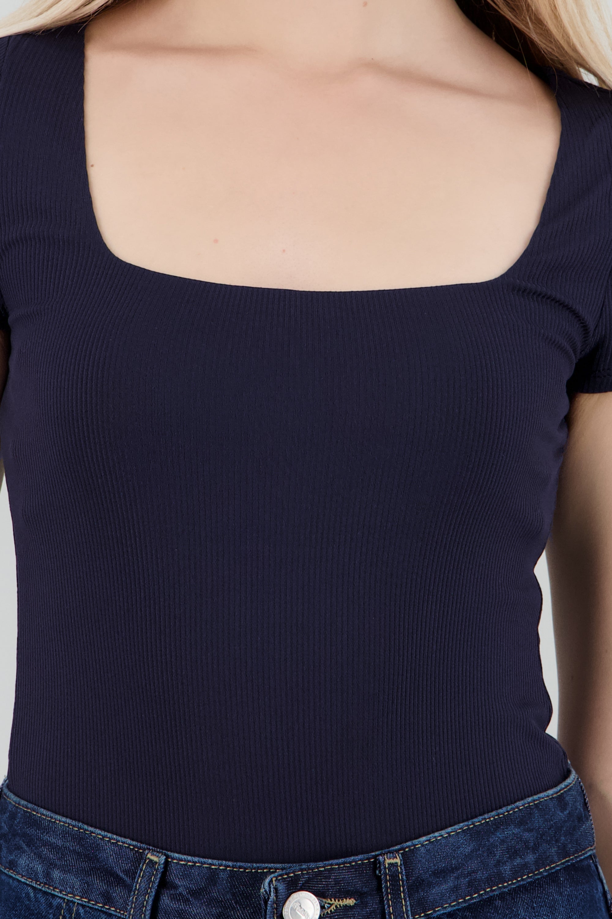 Body doble tela liso manga corta MARINO