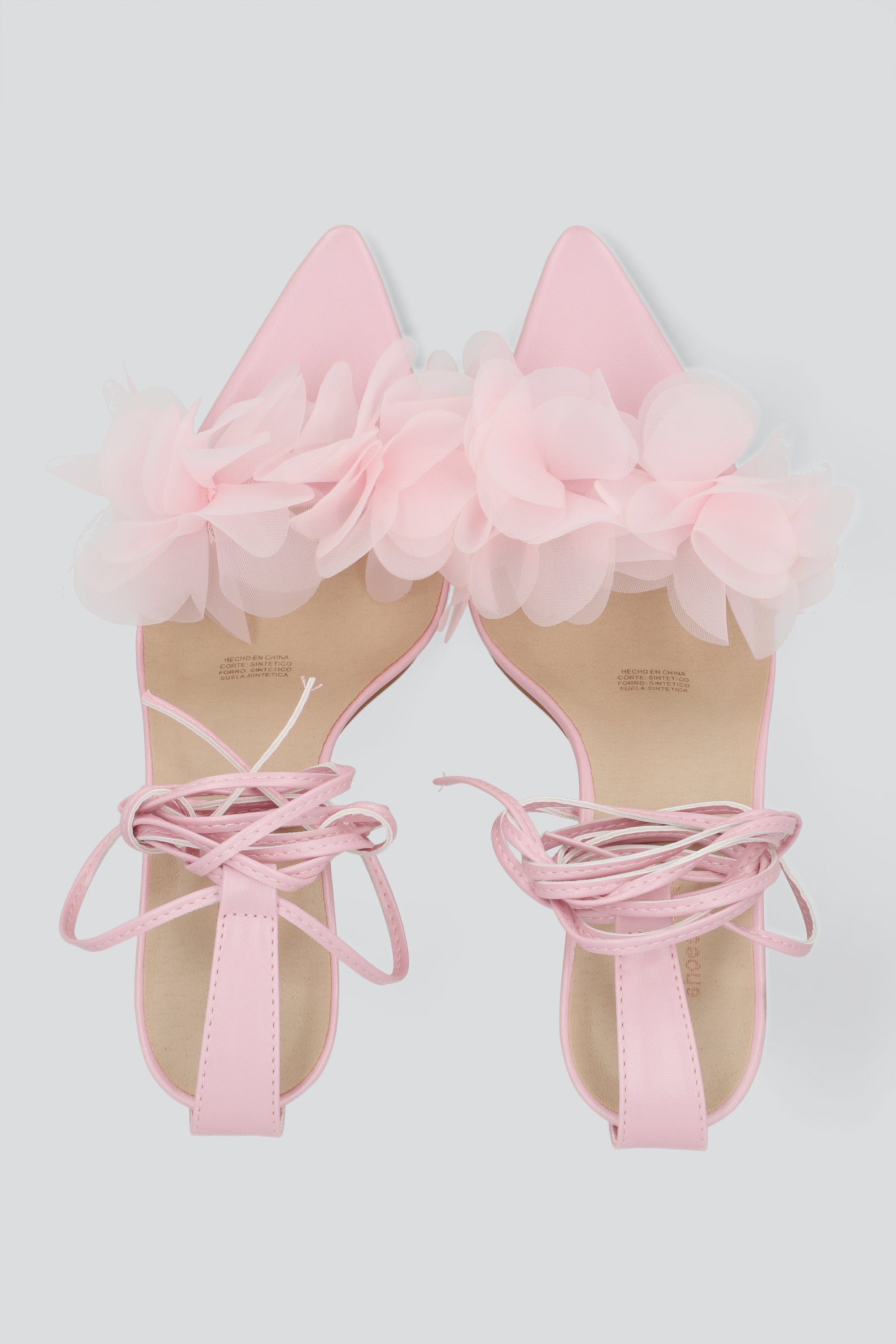 Tacon flores tul lace up BLUSH