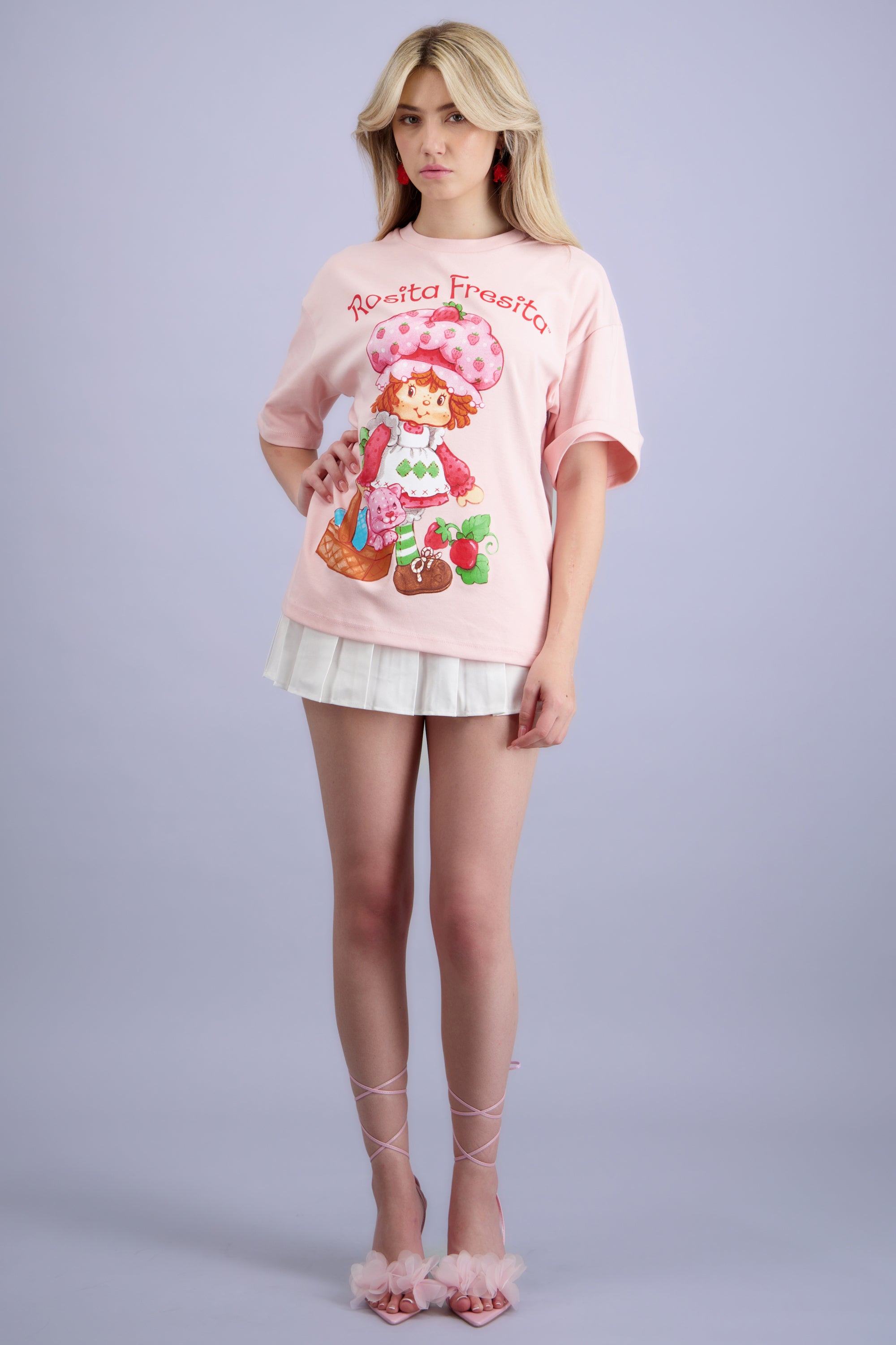 Tacon flores tul lace up BLUSH