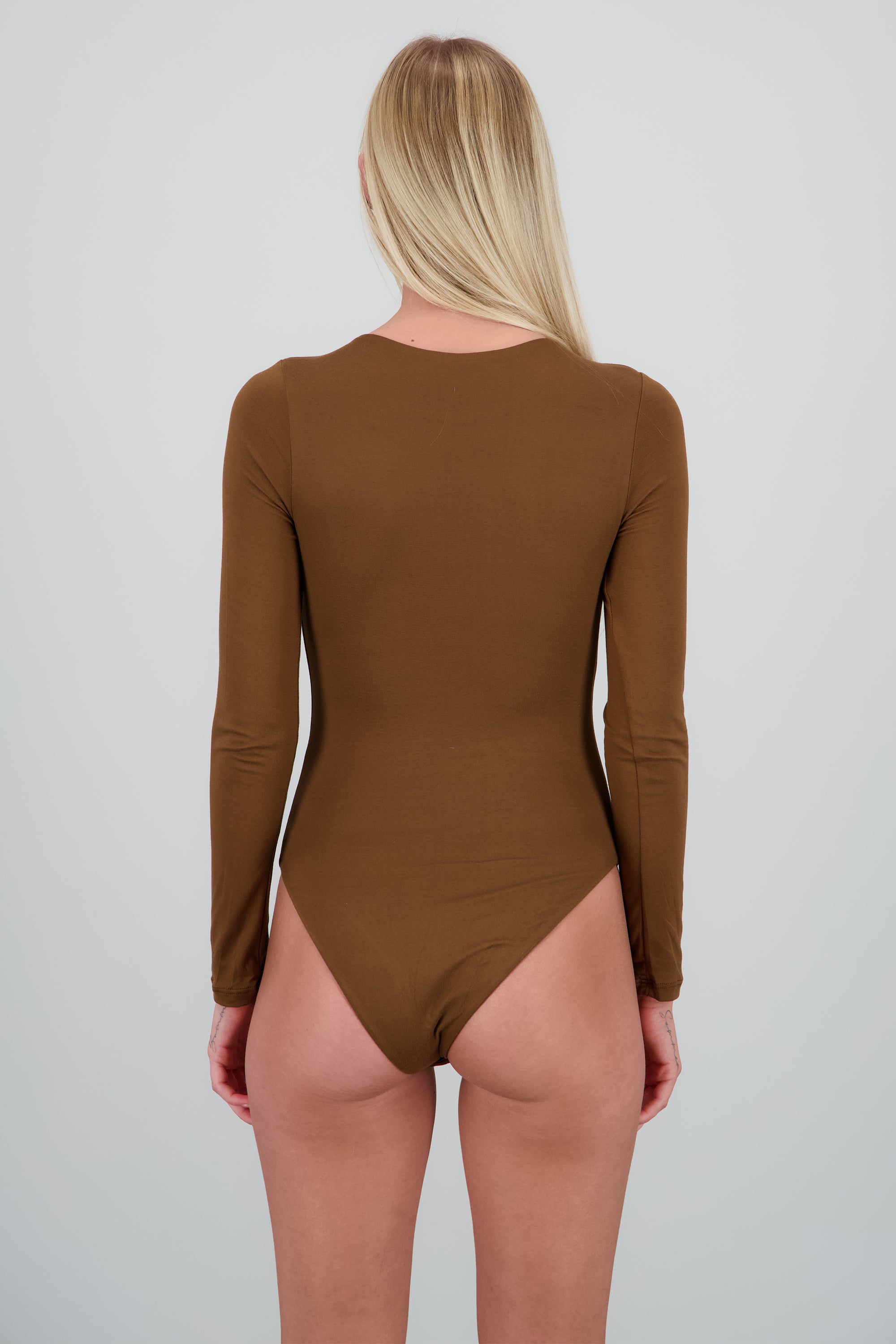 Bodysuit escote redondo cerrado CAFE