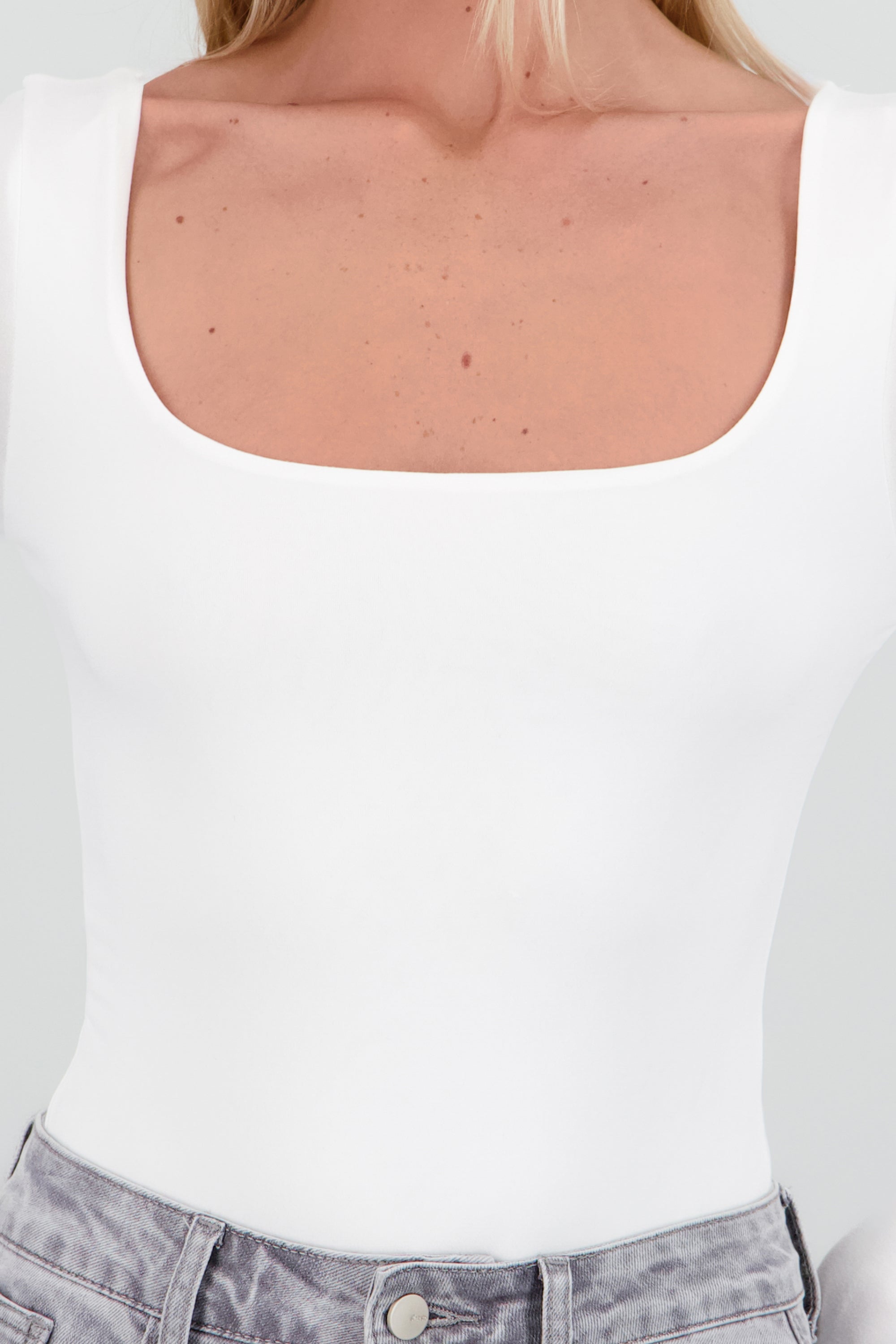 Bodysuit escote cuadrado manga larga BLANCO