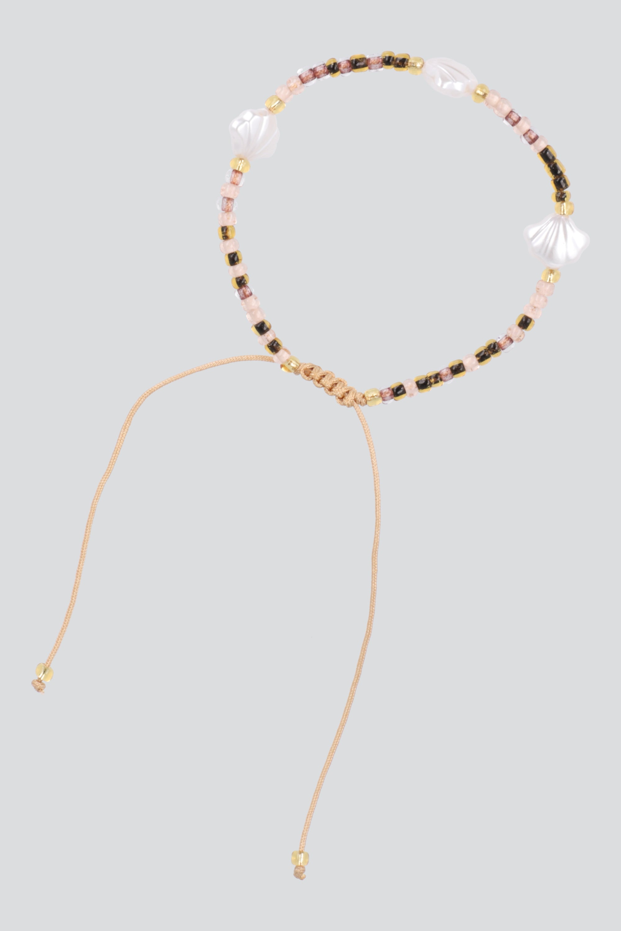 Anklet beads mini conchitas AMARILLO