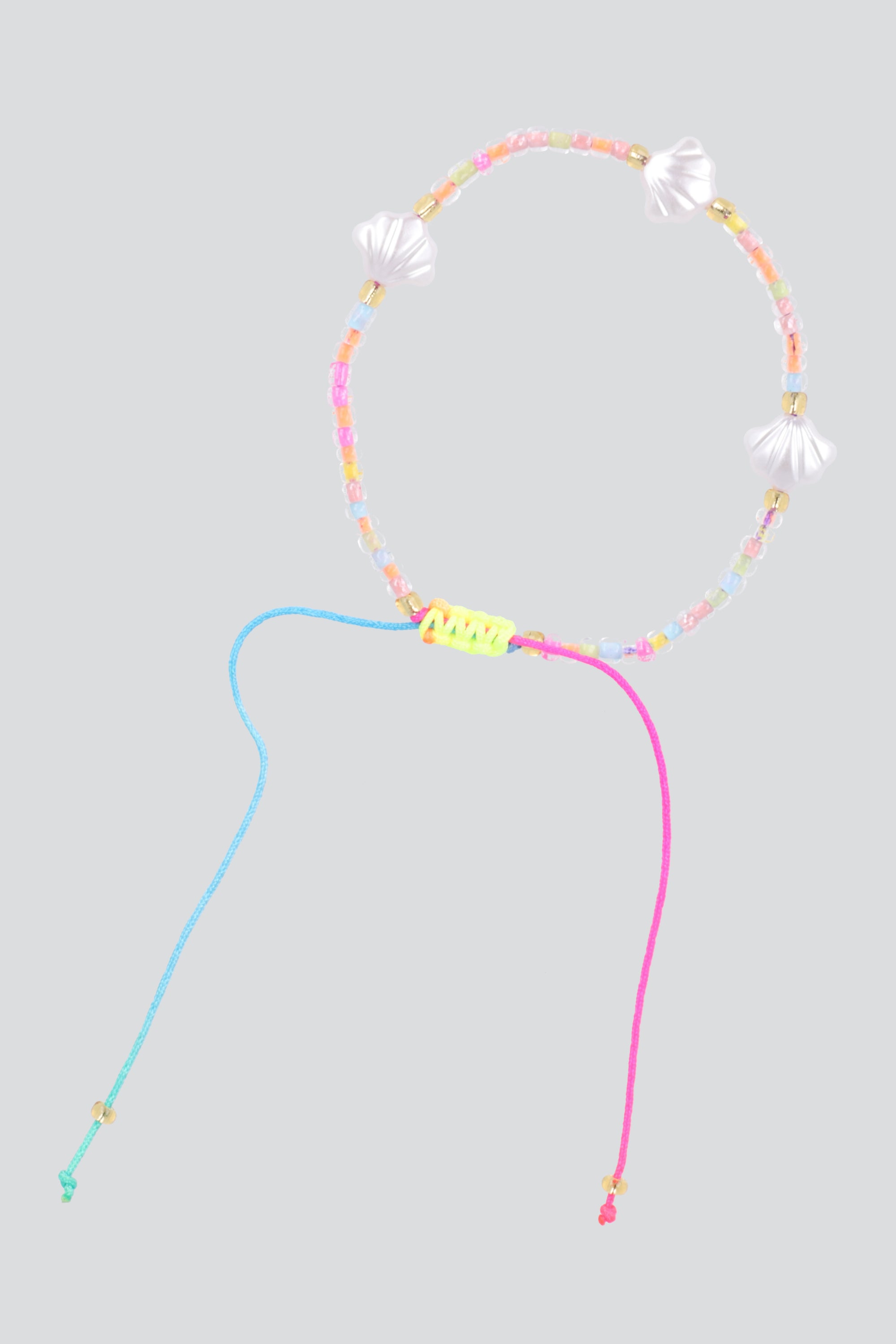 Anklet beads mini conchitas ROSA