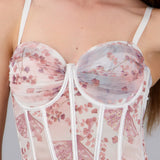 Corset con copas plisadas detalle foil