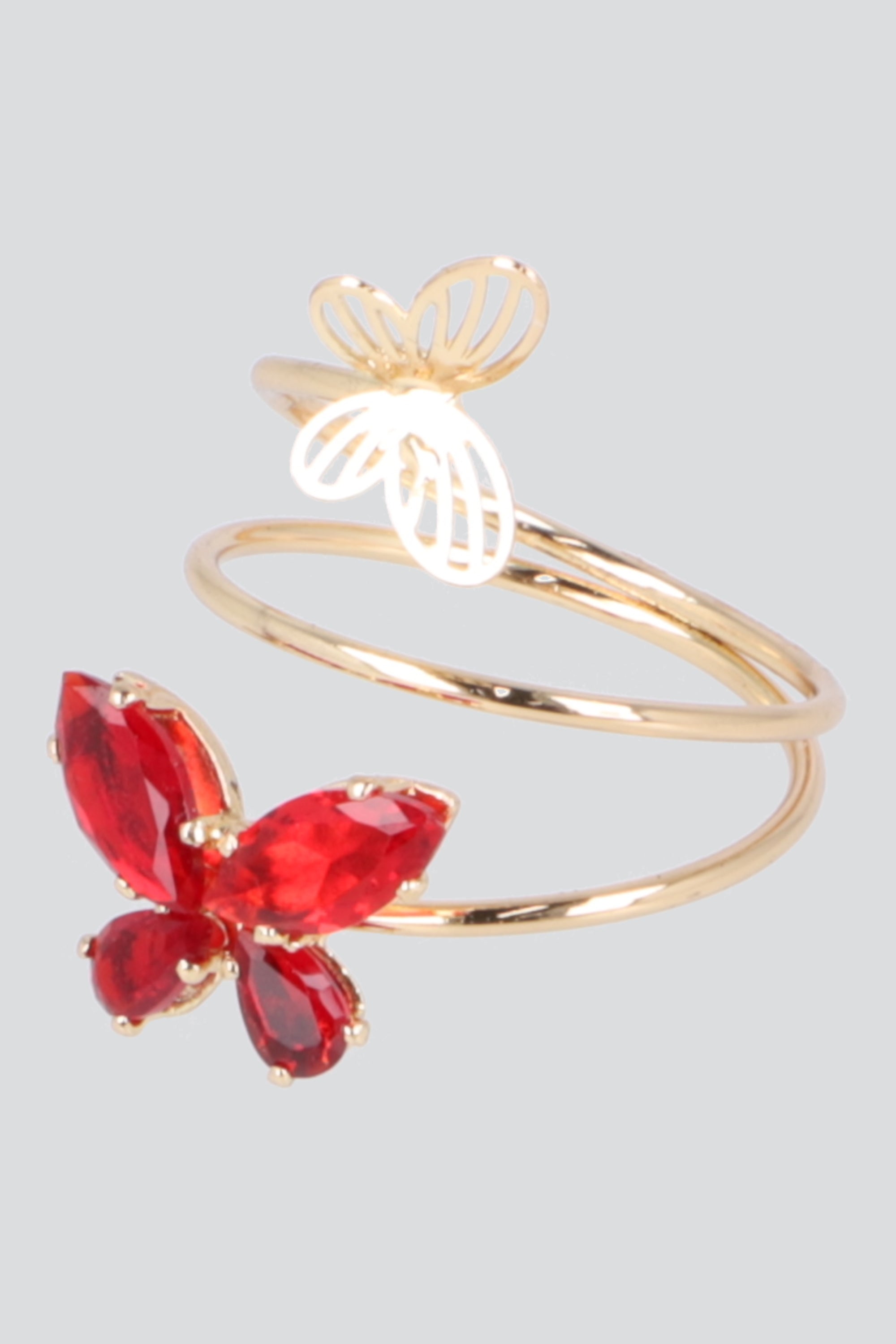 ANILLO TWIST MARIPOSA COLOR ROJO