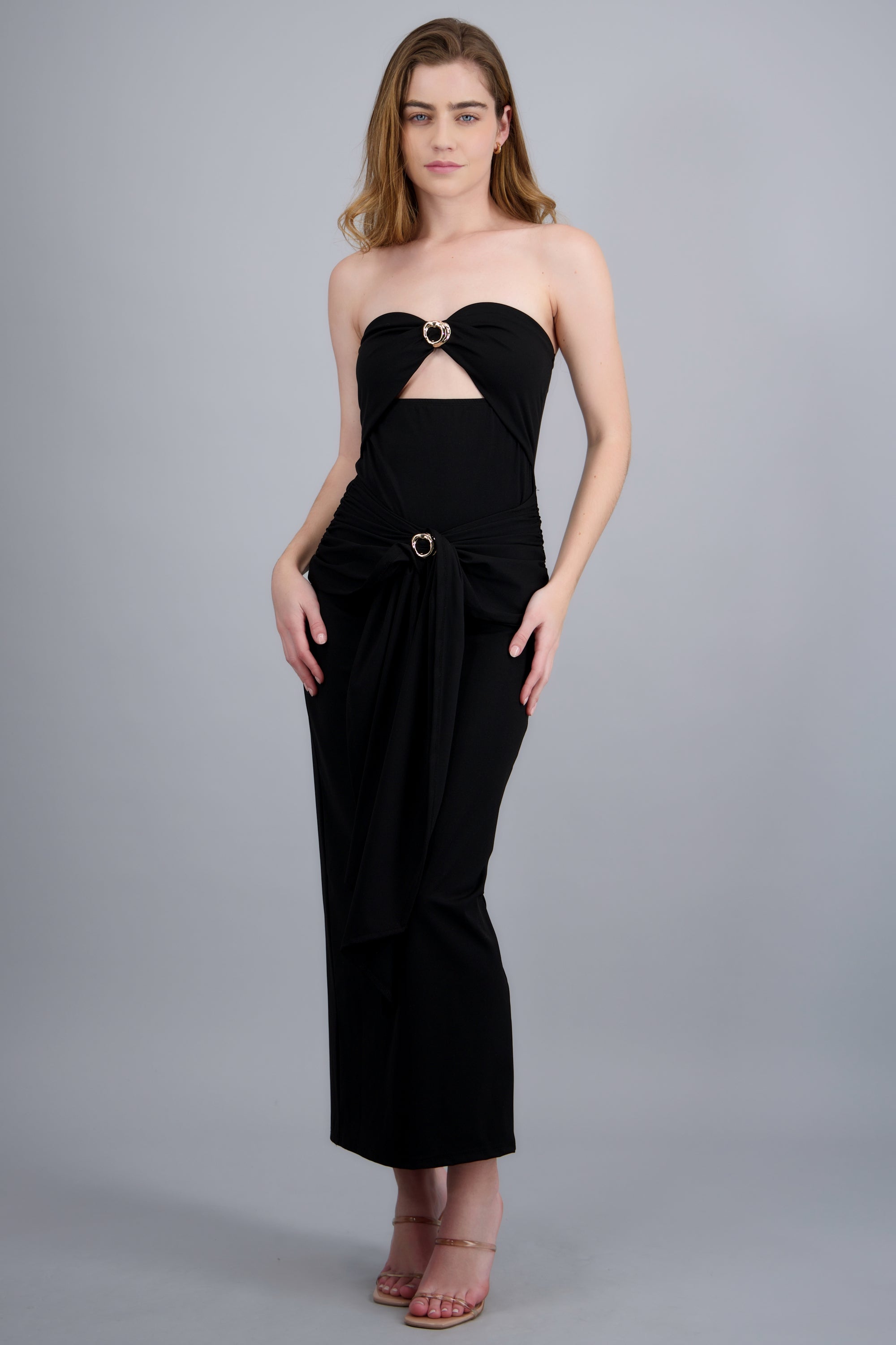 Vestido strapless cut out NEGRO