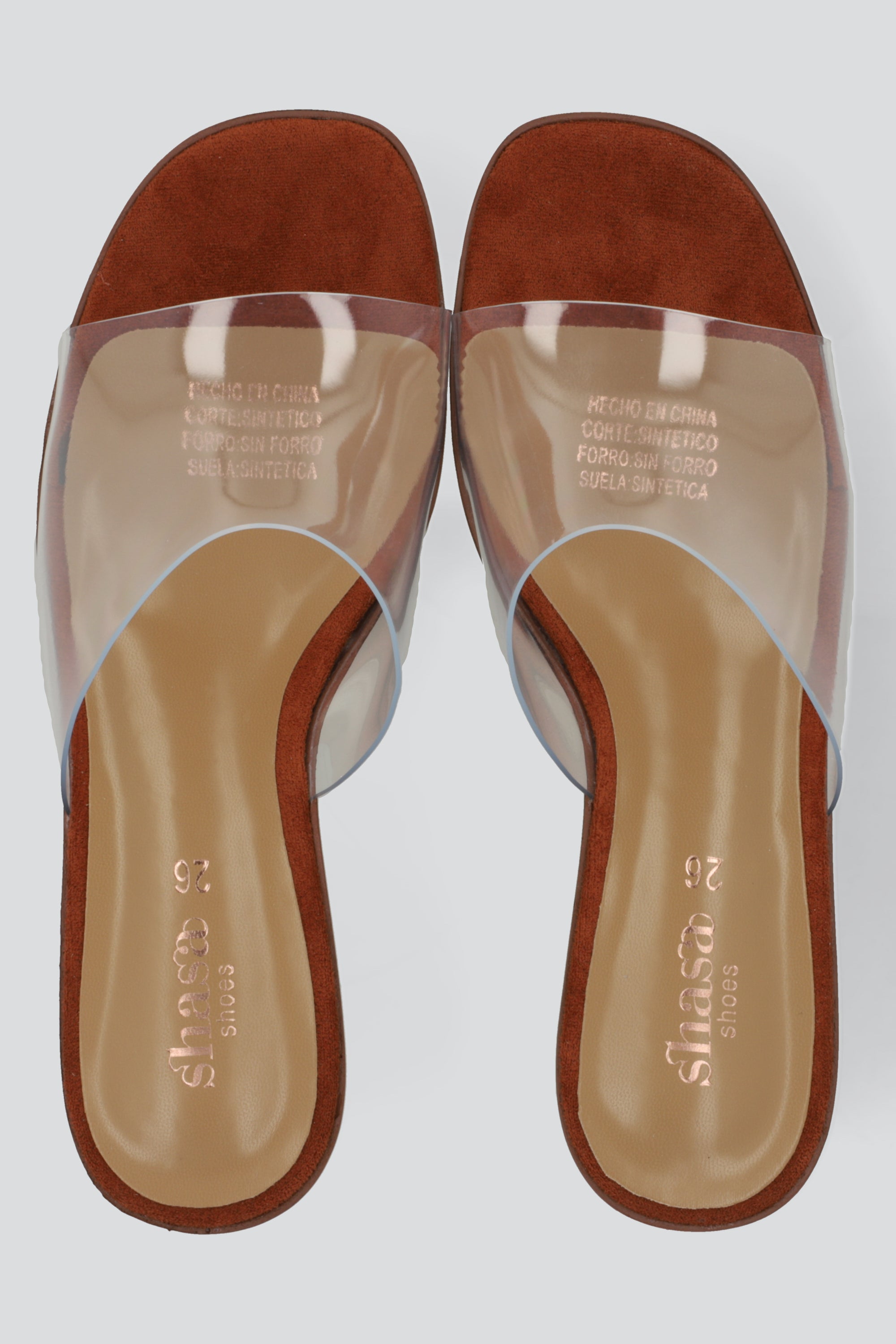 Cuña mula transparente CAFE